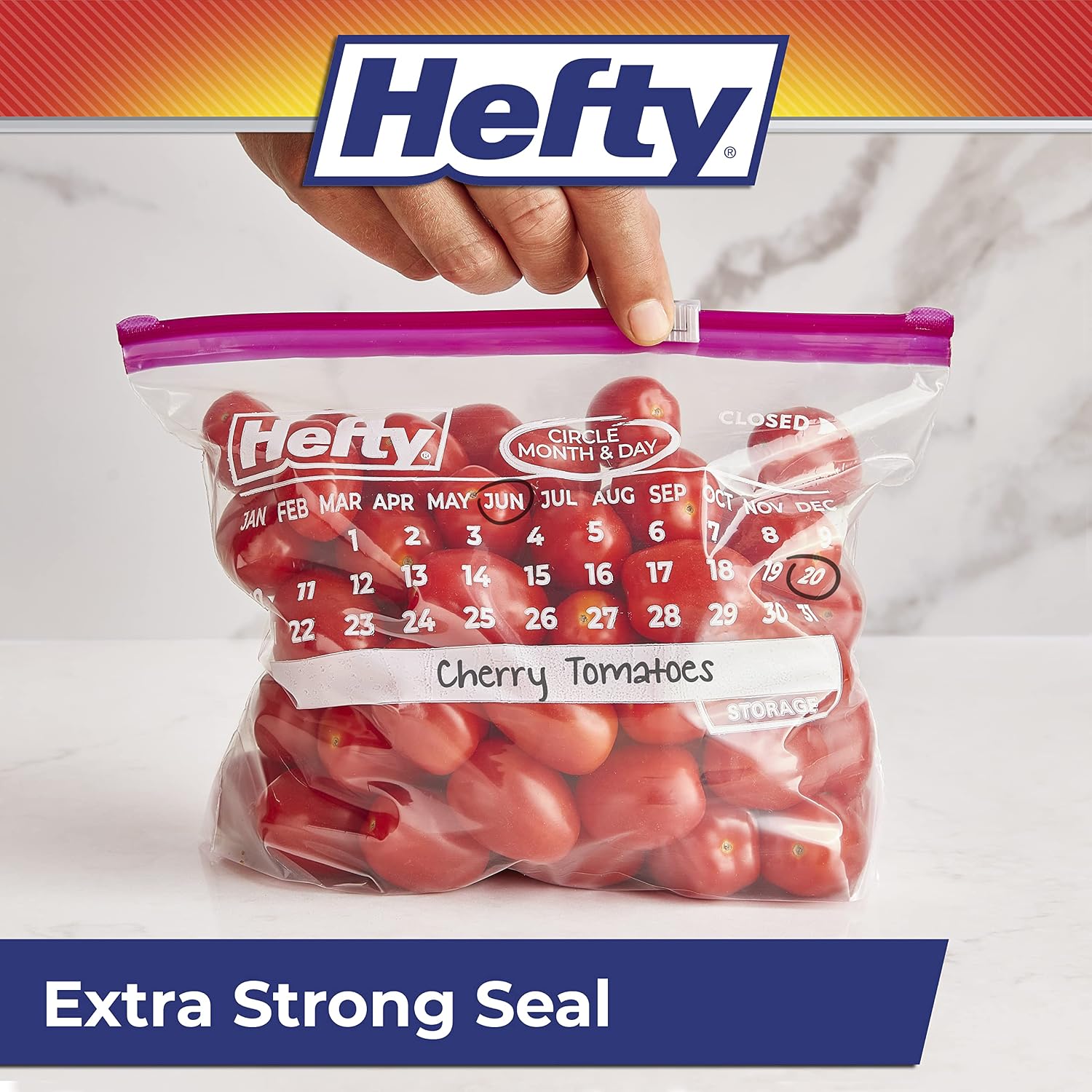 Thumbnail 2 de Hefty Slider Calendar Storage Bags Quart 160 count