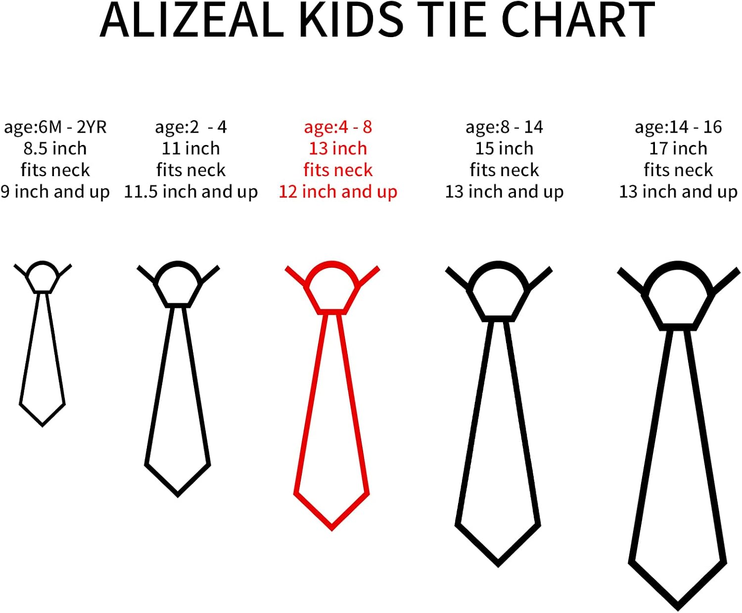 Detalle de Alizeal Boys Floral 7cm Pre-Tied Necktie, 13in Length – Elastic, Adjustable for Graduation, School or Wedding