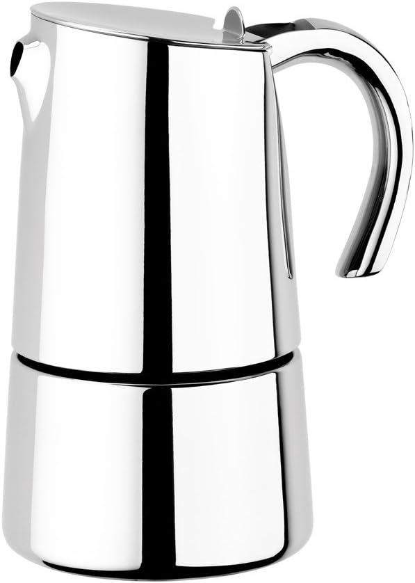 Detalle de BRA Cafetera Italiana 170502 6 Tazas ☕ Elegante Acero Inoxidable