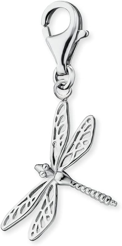 Detalle de Engelsrufer Damen Charm Anhänger Libelle Dragonfly aus Sterling Silber – nickelfrei, Karabinerverschluss