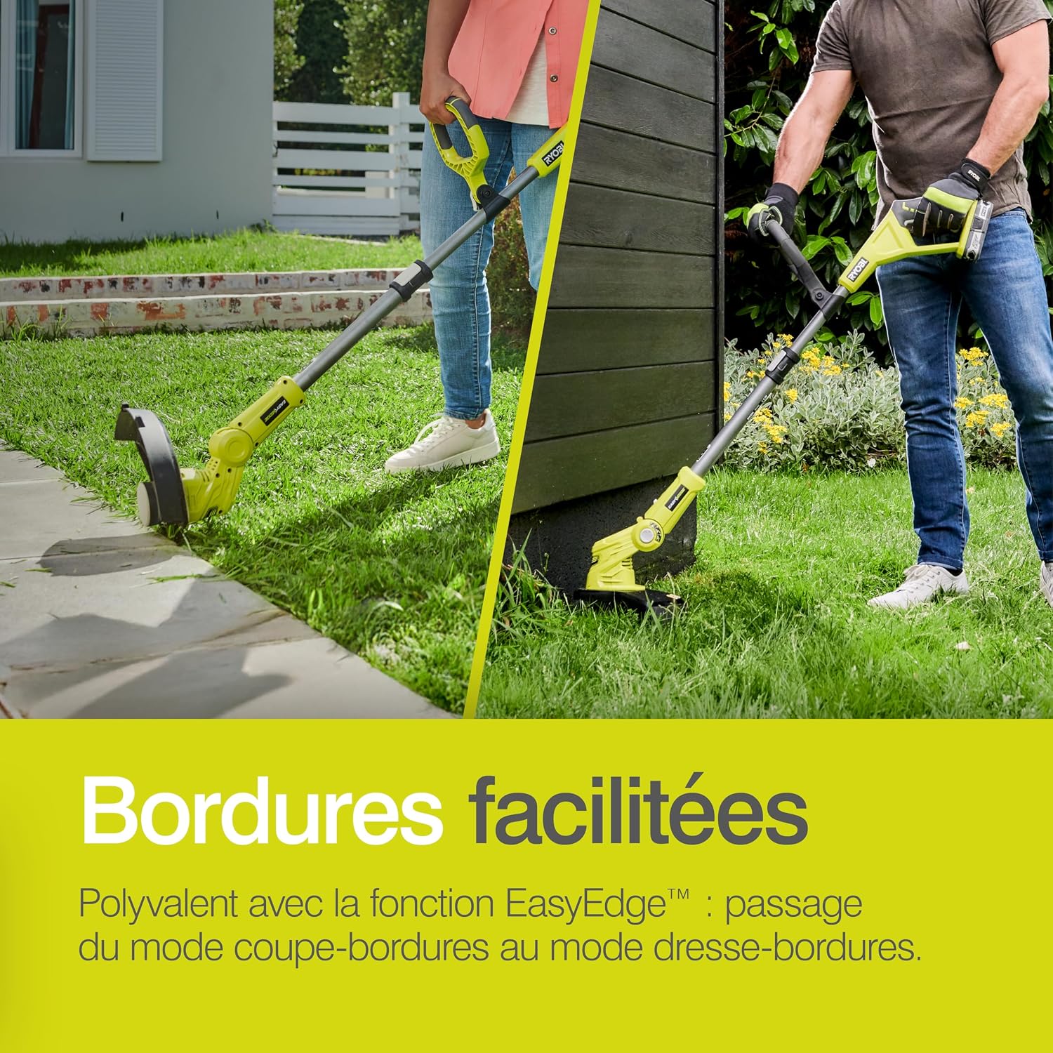 Thumbnail 5 de RYOBI - Coupe-bordures sans fil 18V One+ OLT1832 (Ø25-30 cm), hauteur télescopique et mode dresse-bordure