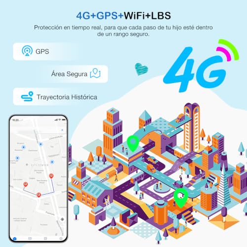 Detalle de Baolubao Reloj Inteligente Niño 4G: videollamadas, GPS y seguridad en la muñeca