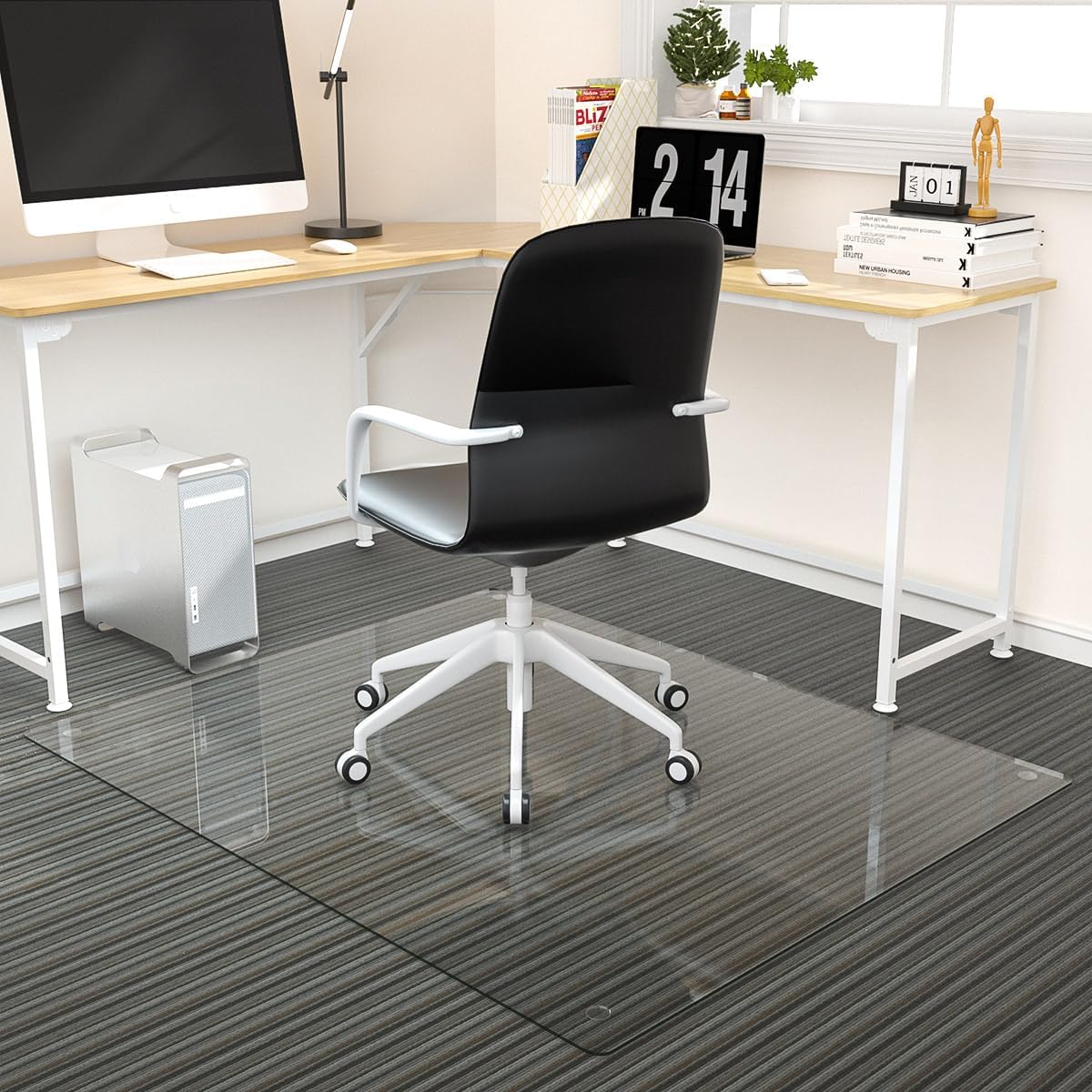 Thumbnail 5 de Koonmi K-GlassMat 3646-4MM Tempered Glass Chair Mat, 36" x 46