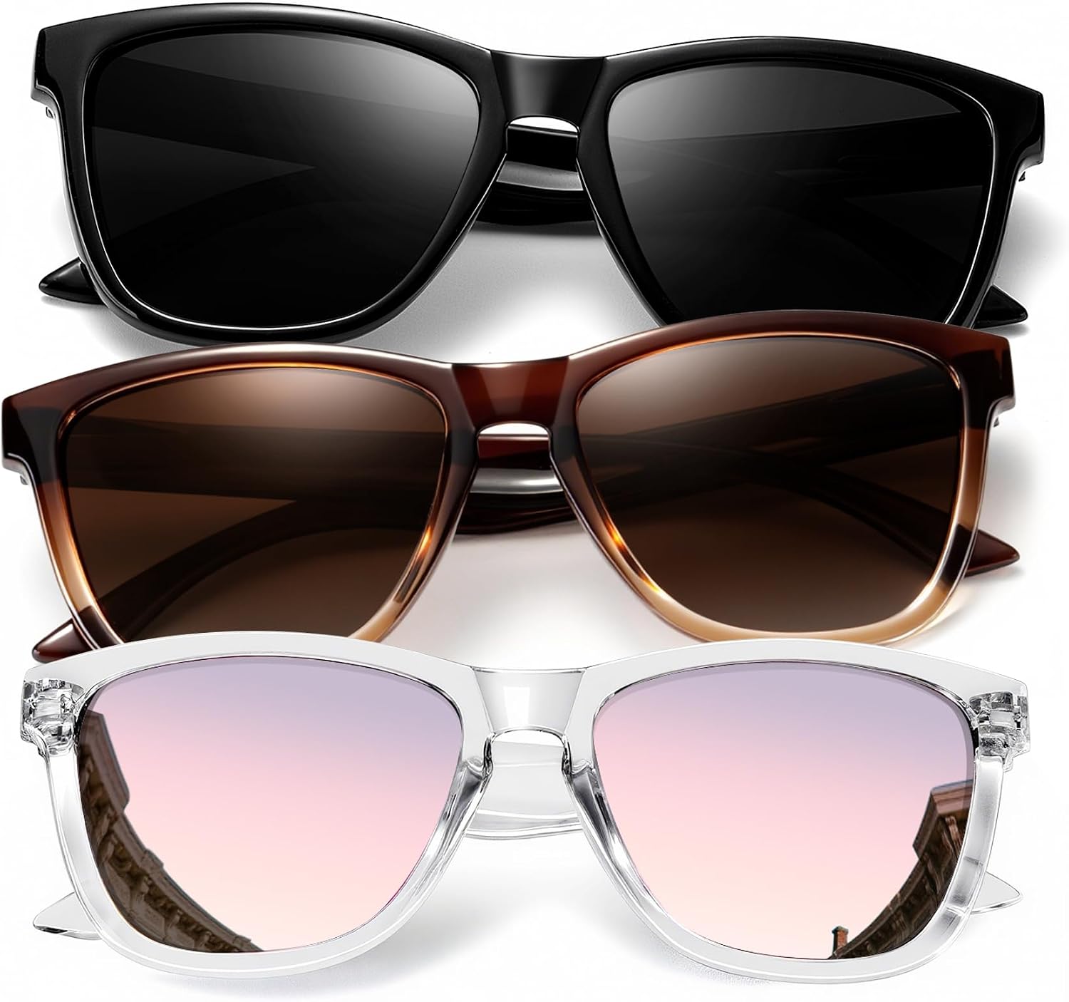 Detalle de KALIYADI Women's Polarized Sunglasses — Retro Style, UV Protection, 3-Pack