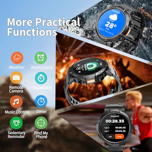Thumbnail 7 de Reloj Inteligente Soudorv para Hombre con Linterna 1.53'' | 1000 mAh, IP68, Llamadas Bluetooth y 100+ Modos Deportivos