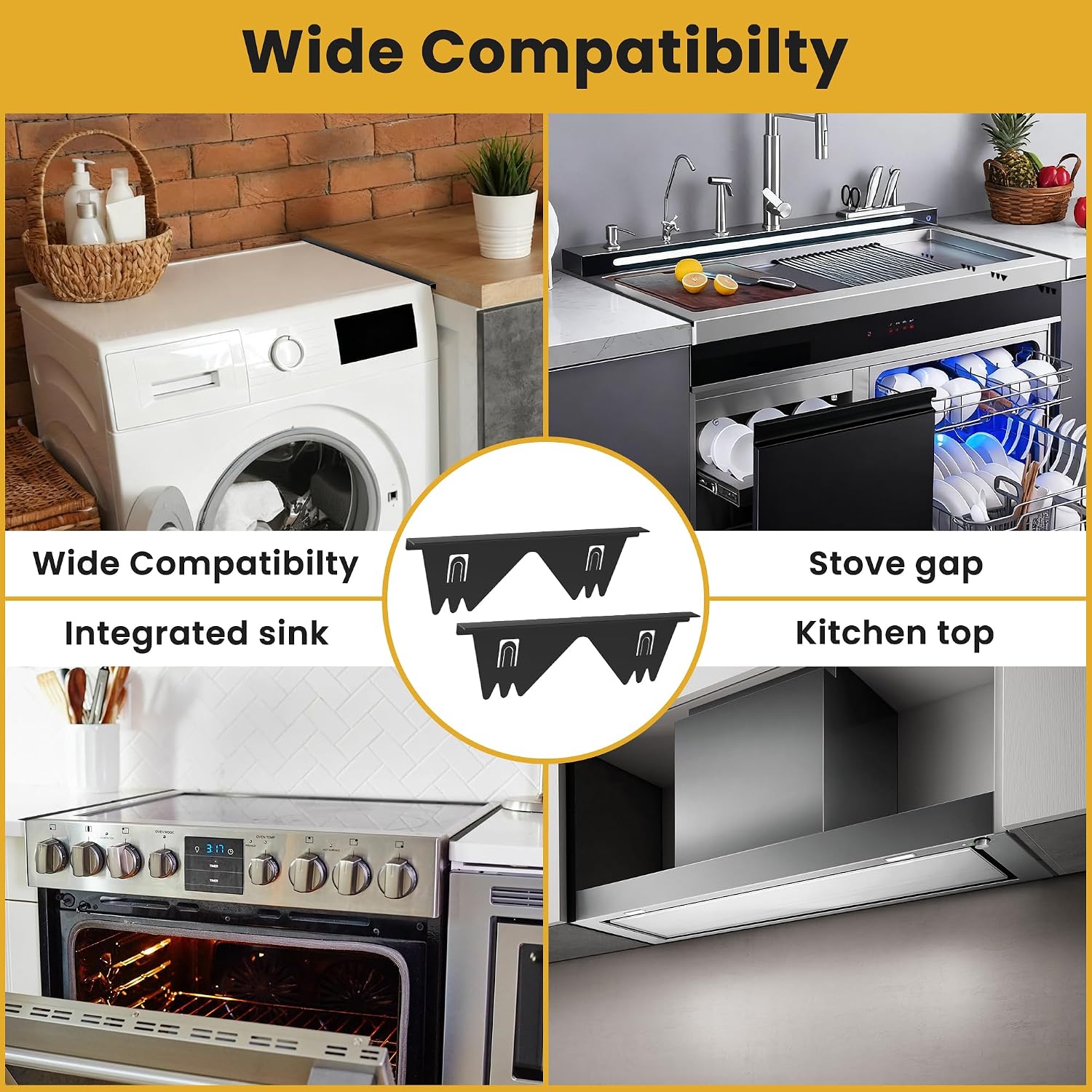 Thumbnail 6 de SCOPOW JJ-003 Stainless Steel Stove Gap Covers, Adjustable 13.8–27.5 in, 2-Pack