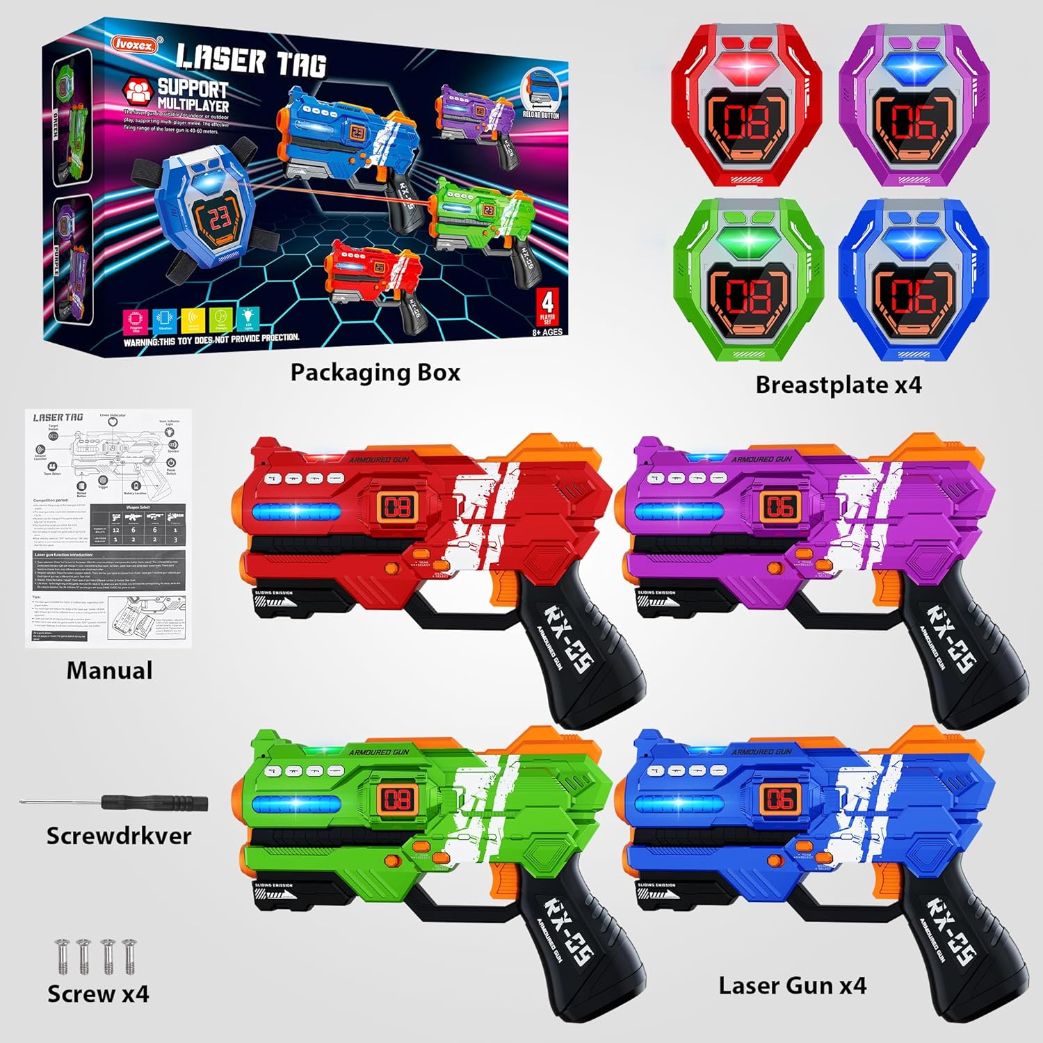 Thumbnail 1 de Laser Tag Guns 130 ft Set of 4