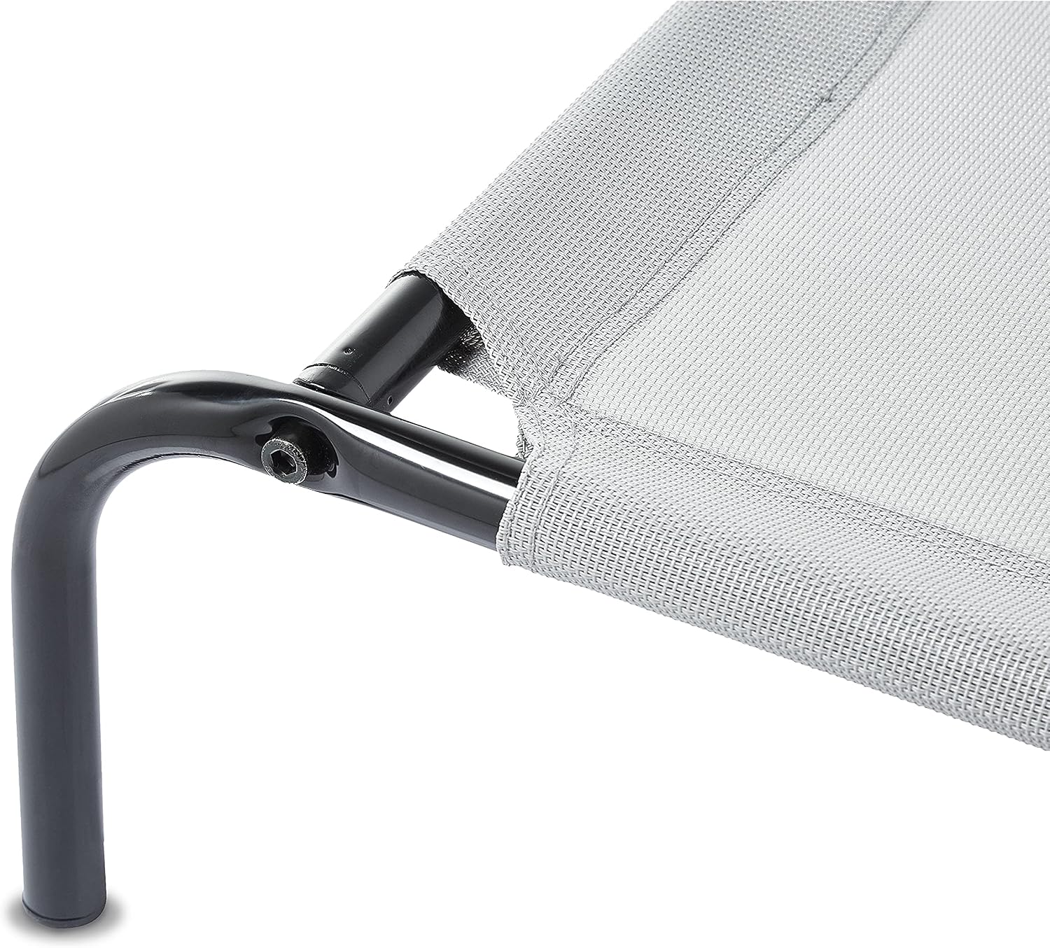 Detalle de Amazon Basics legowisko chłodzące dla psa S, metalowa rama, szare, 90,42 × 55,37 × 19,55 cm