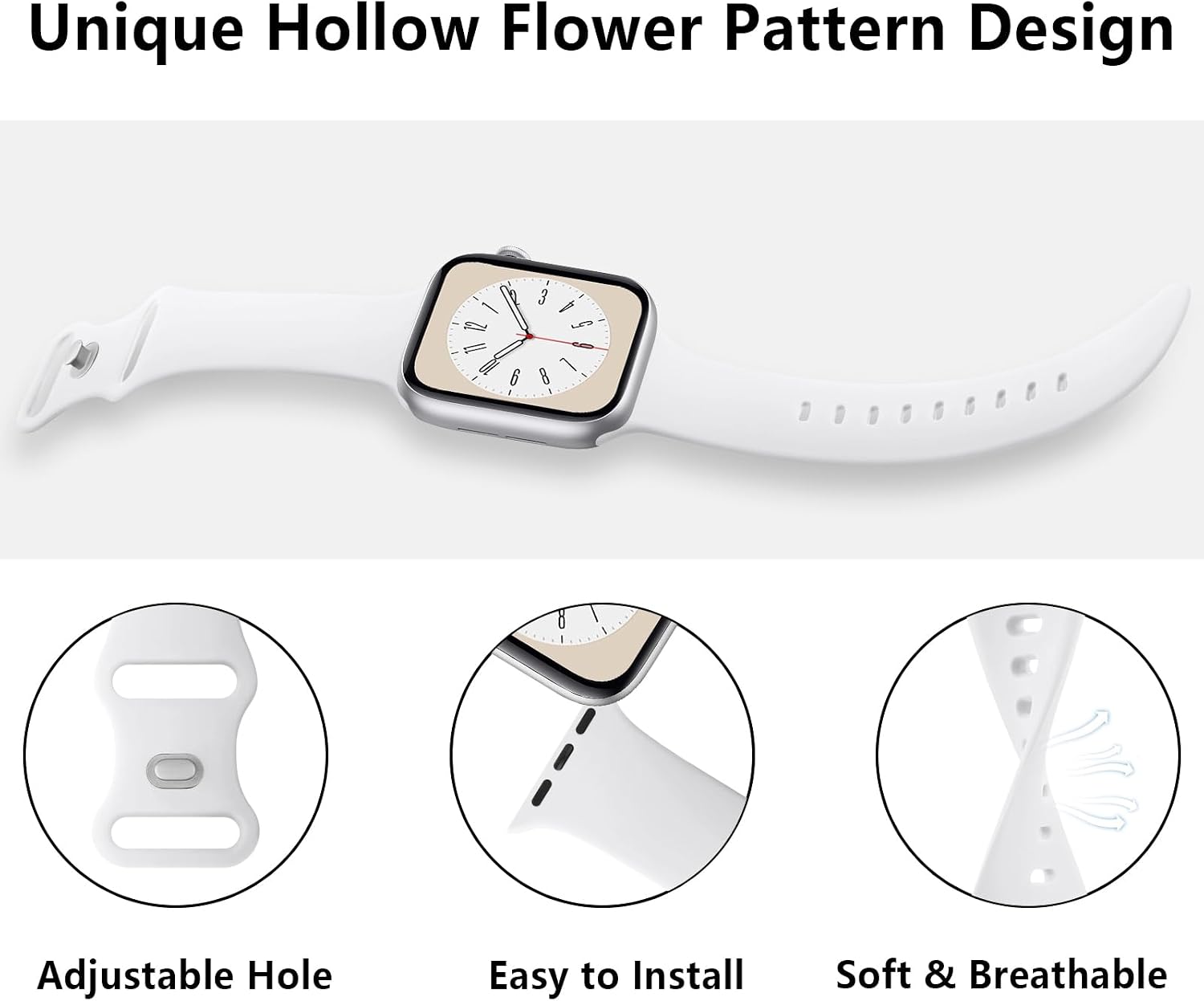 Detalle 1 de Apple Watch-Compatible Sport Bands, Silicone
