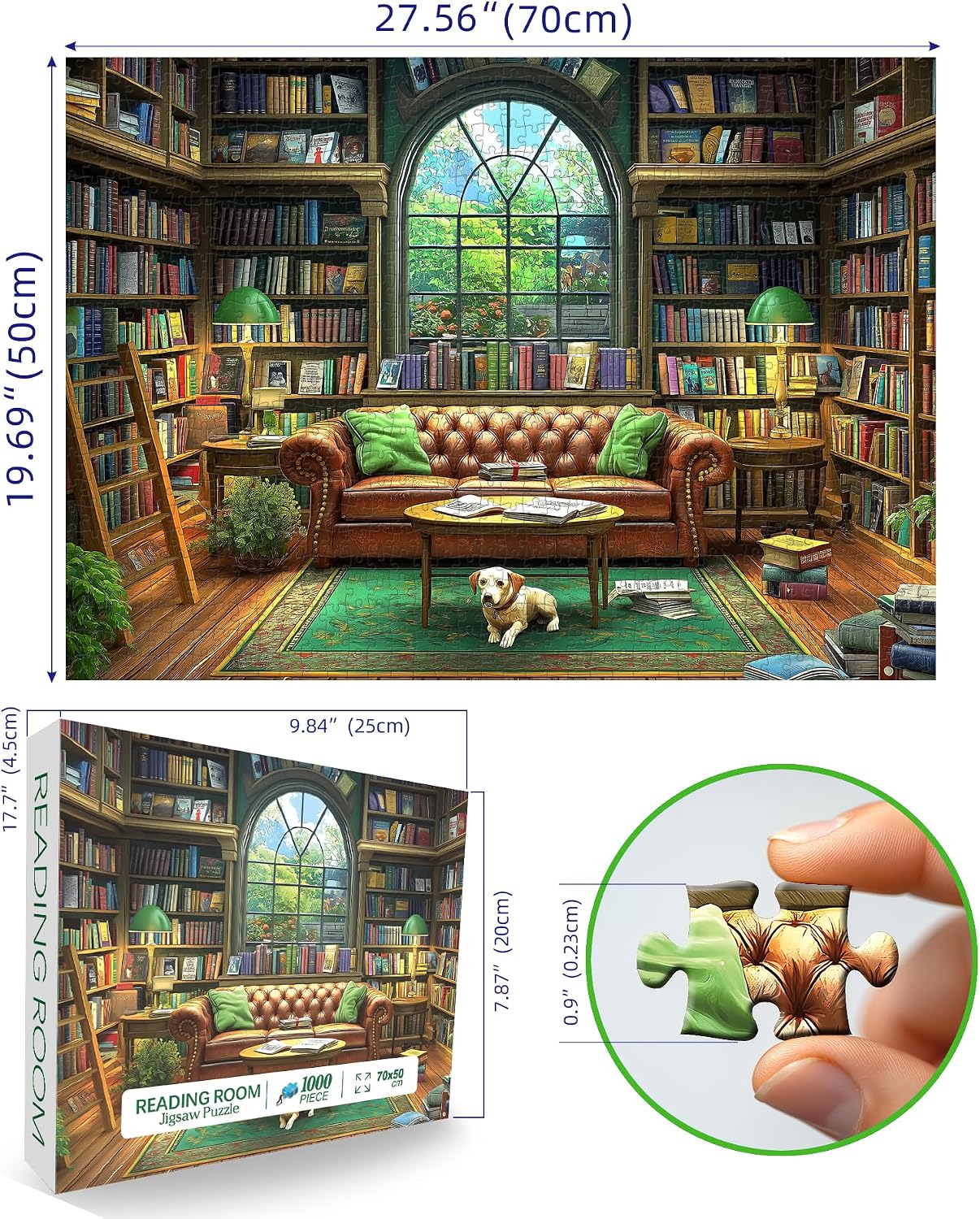 Thumbnail 1 de Blueforest BFJIUJIU-00020 Reading Room 1,000-Piece Puzzle, 27.55 x 19.68 in.
