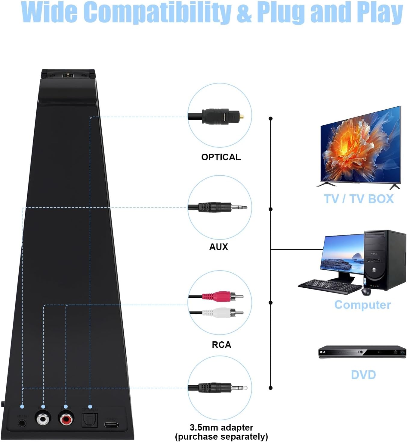 Thumbnail 3 de Cuffie per anziani con pulsanti grandi, cuffie TV wireless 2.4G/Bluetooth 5.3 e stazione di ricarica, nero