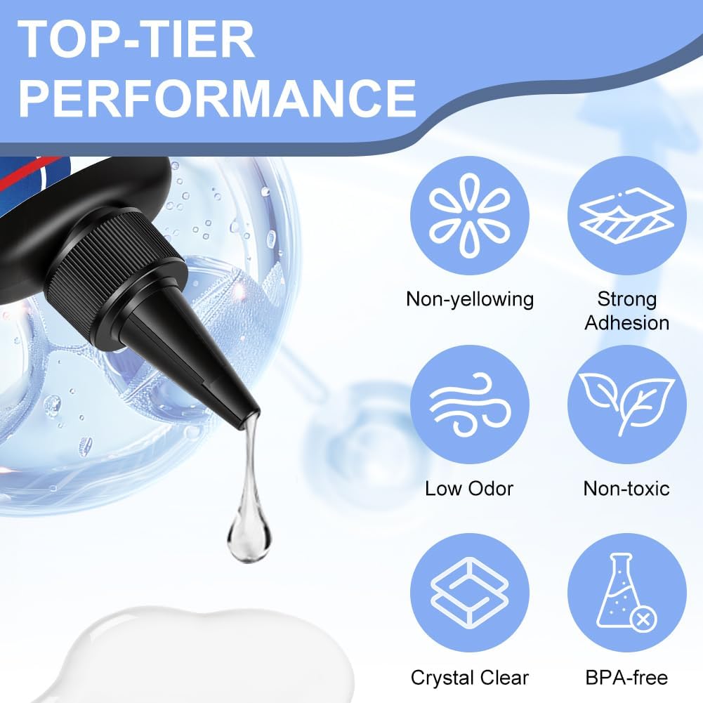 Detalle de AOOWU Résine UV Transparente, Kit Résine UV 100g avec Lampe – Durcissement rapide et Clair