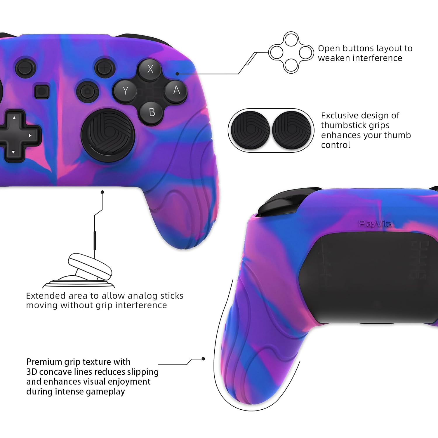 Thumbnail 5 de PlayVital Hülle Nintendo Switch Pro Controller 1 Stück