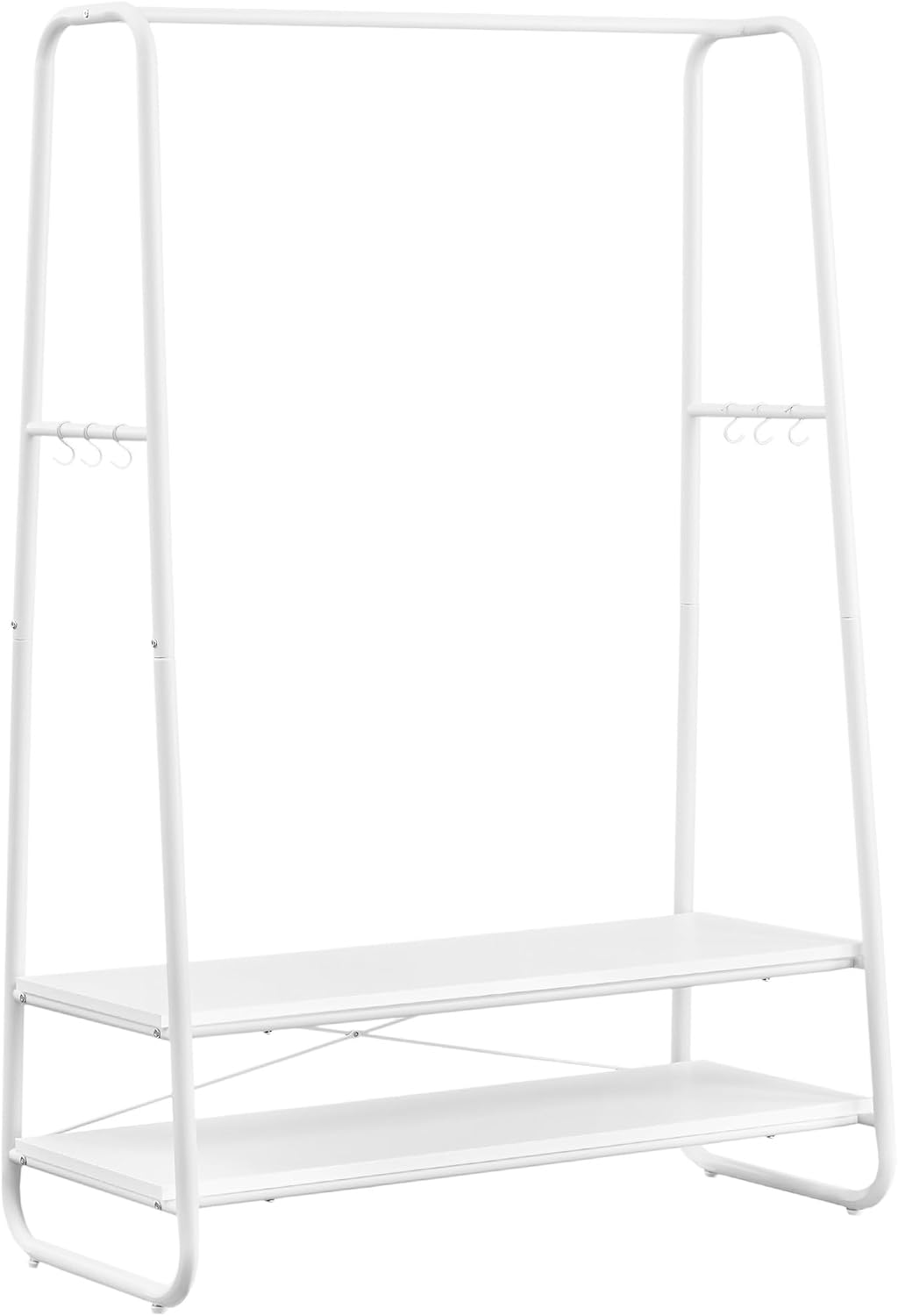 Detalle de VASAGLE COLTEN RGR112W02 Clothes Rail, 2 Shelves and 6 Hooks