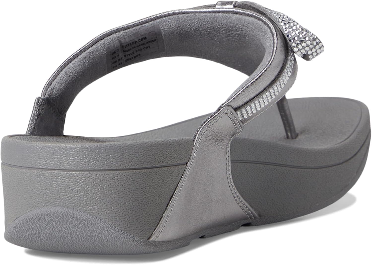 Detalle de Fitflop Lulu Glitz-bow Leather Toe-post Sandals: confort et soutien pour un usage quotidien