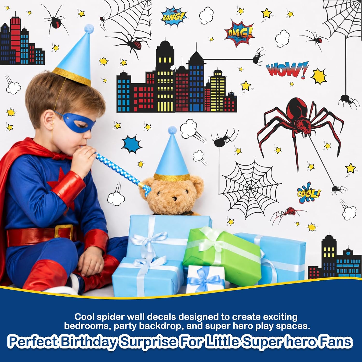 Detalle 2 de Spider Wall Decals, 96-Piece Set