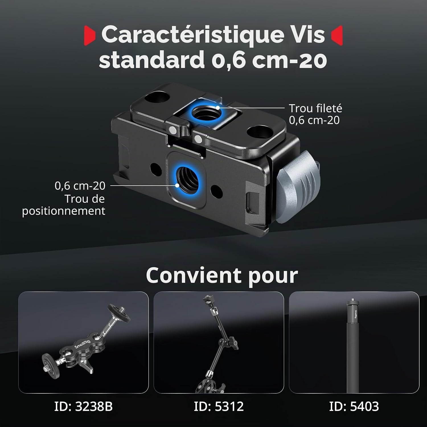 Detalle 2 de SMALLRIG 5437 Support magnétique GoPro