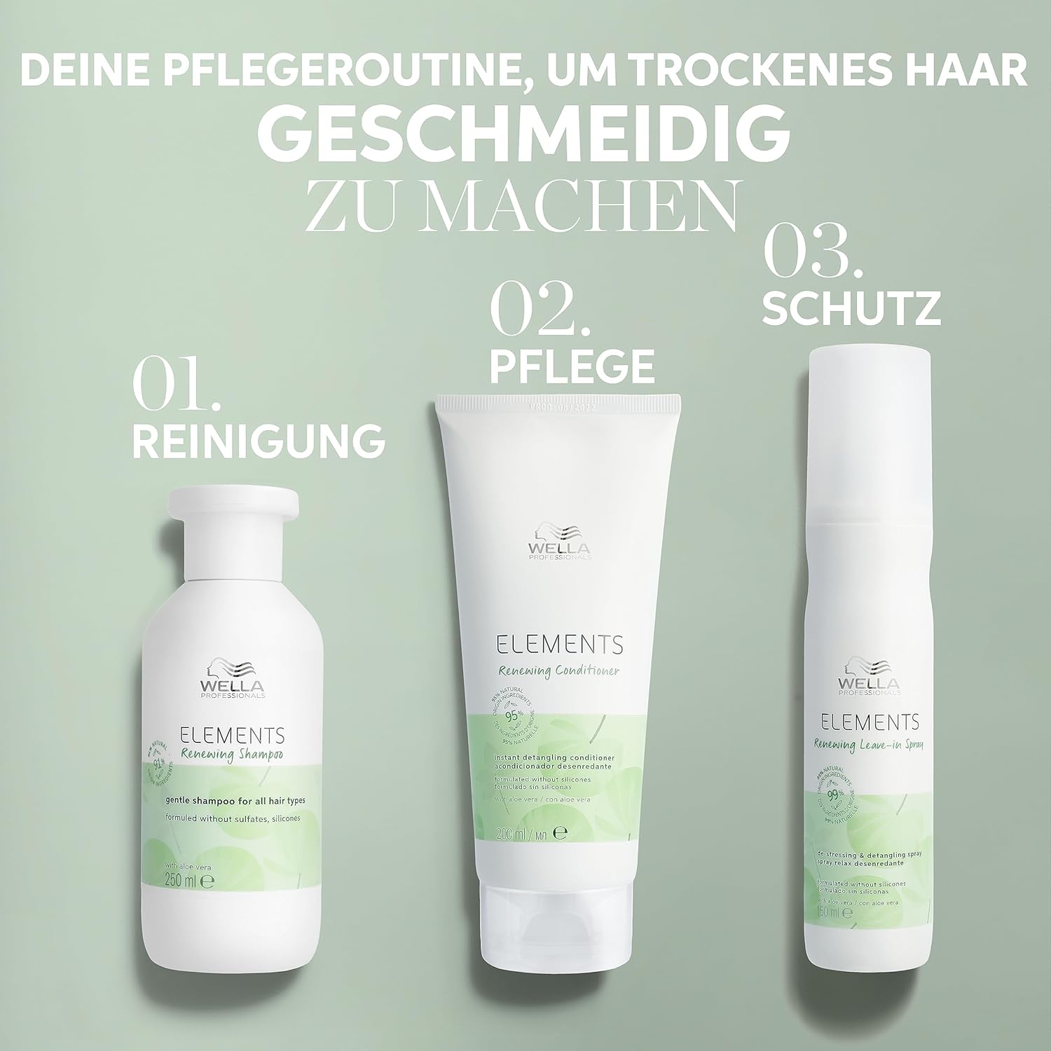 Thumbnail 4 de Wella Professionals ELEMENTS Renewing Conditioner – Anti Frizz Spülung für trockenes Haar und empfindliche Kopfhaut