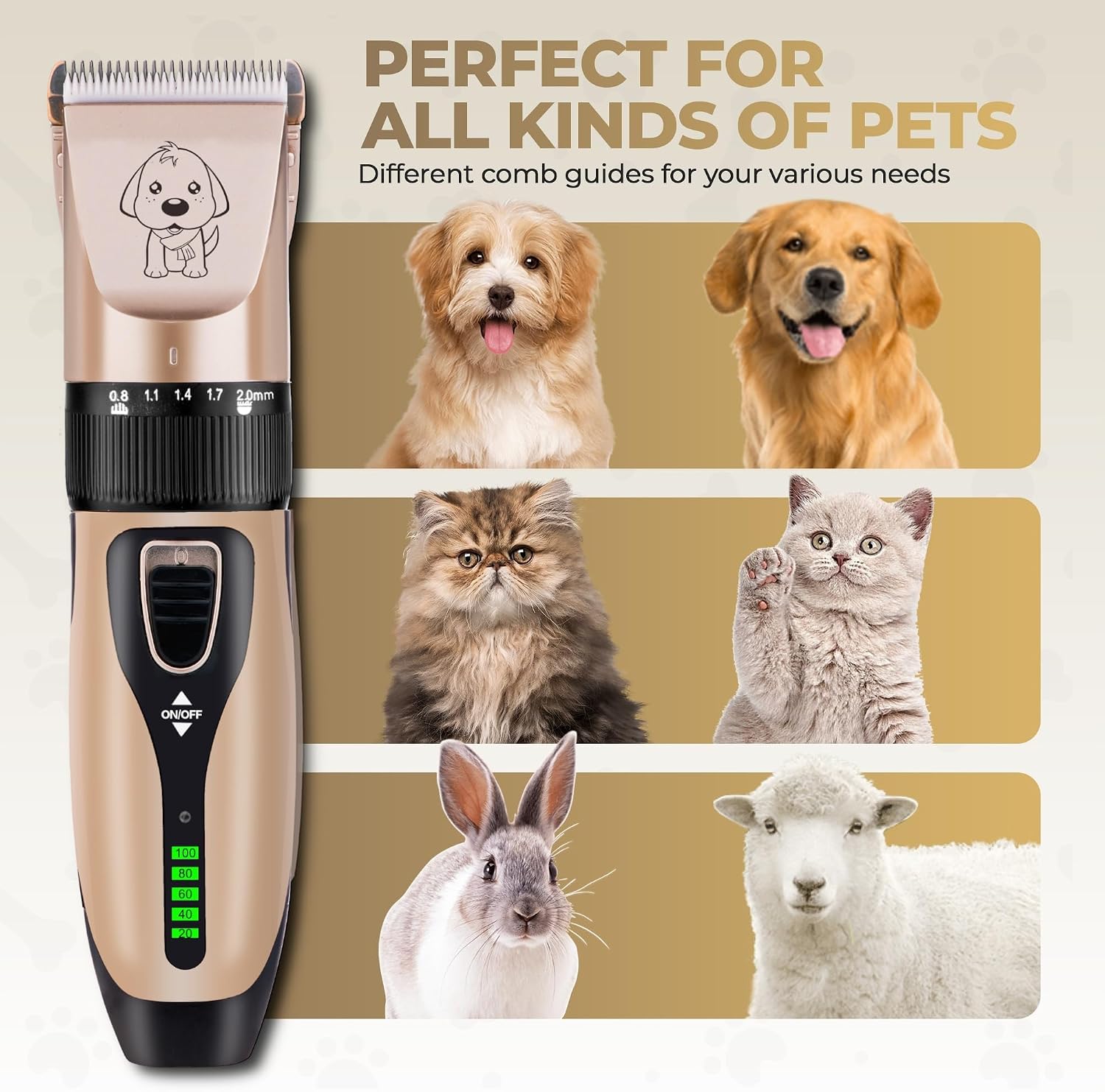 Thumbnail 6 de GLOBAL TECH Dog Clippers – Cordless, Low Noise Grooming Kit for Thick Coats