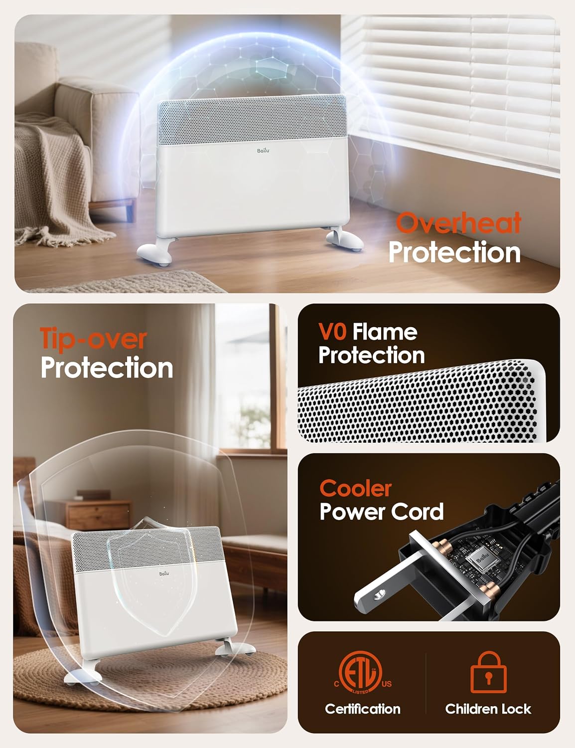 Thumbnail 4 de Ballu Smart Space Heater, 1500W Convection, WiFi, Thermostat and Remote