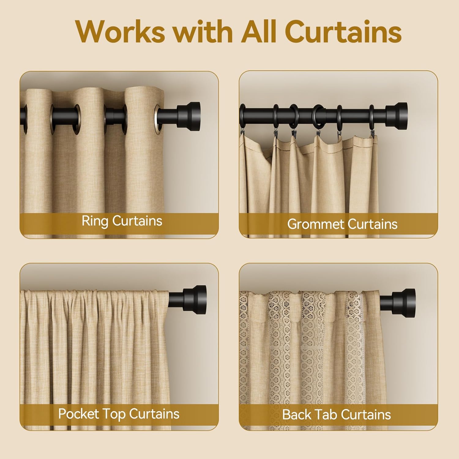 Thumbnail 4 de Yafex 32-144 Inch Curtain Rod