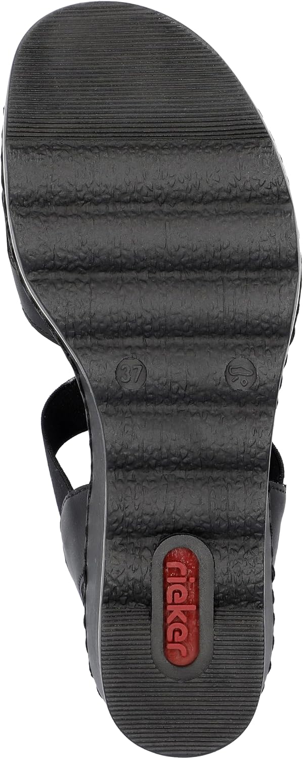 Detalle de Rieker Damen 67498 Sandale – bequeme Sandalette für den Sommer