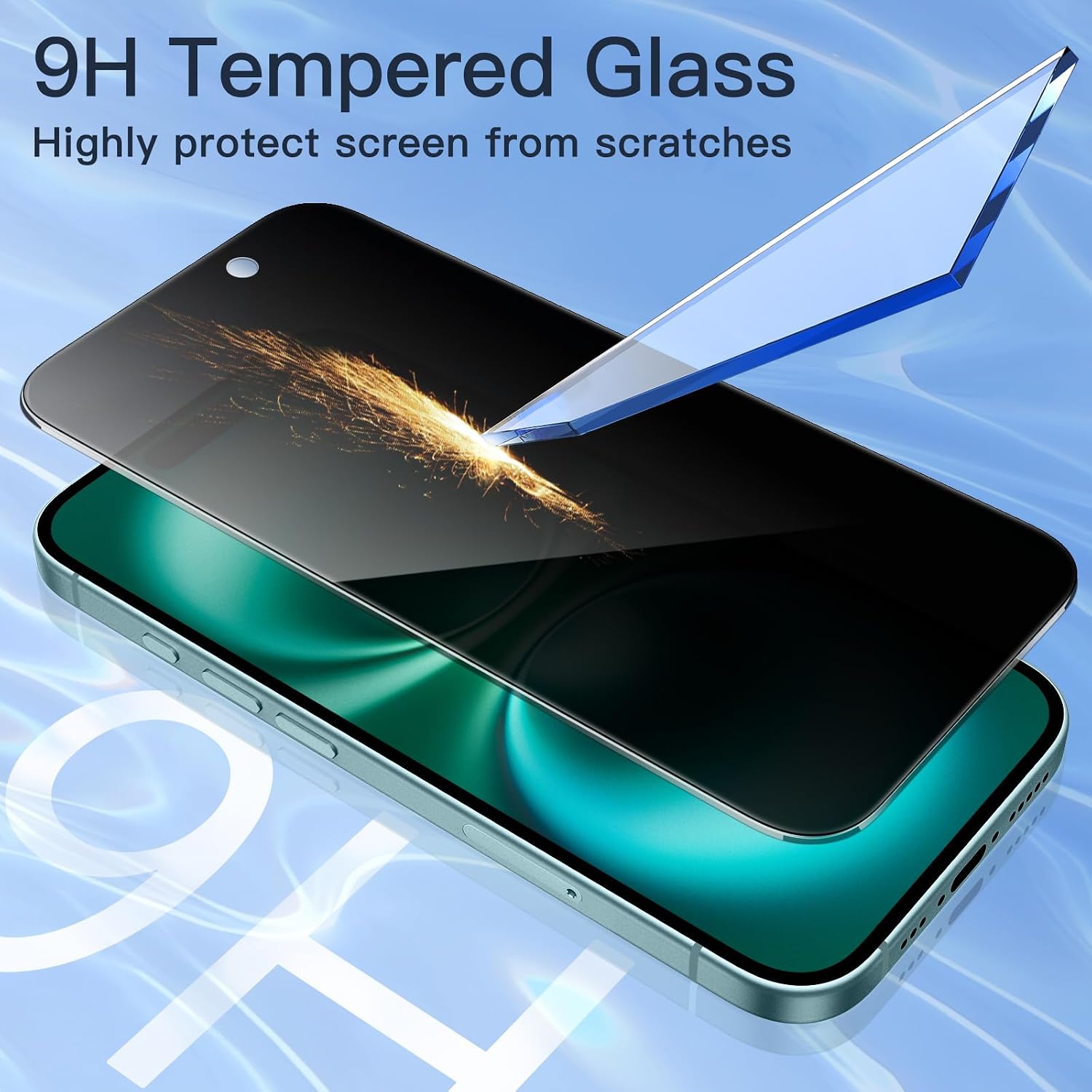 Thumbnail 4 de JETech 1325- Privacy Screen Protector for iPhone 16 Plus, 2-Pack, 9H Glass