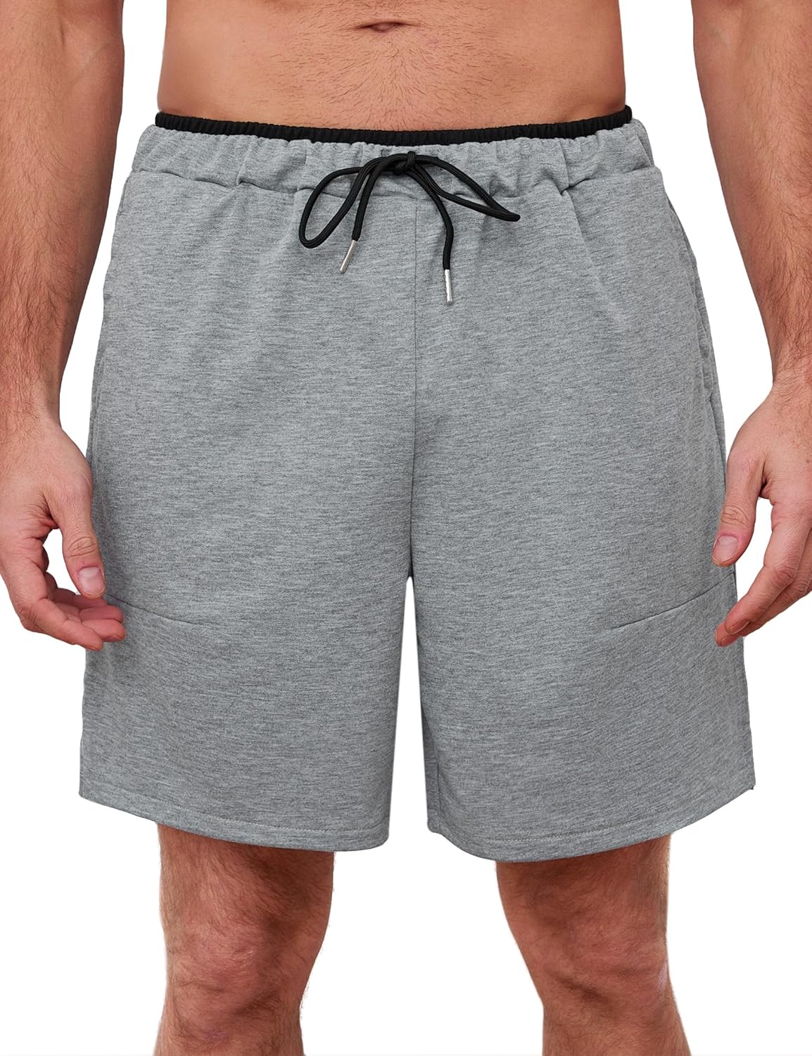 Thumbnail 6 de Wayleb Men’s Cotton Summer Running Shorts with Zipper Pockets (XXL, Black) – Practical Everyday Gym Wear
