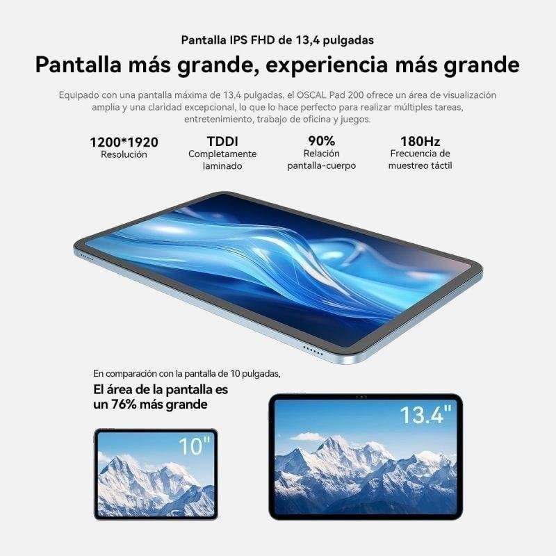 Thumbnail 3 de OSCAL Pad 200 WiFi + 4G 13,4" 24GB 256GB Gris con Teclado y Stylus Pen
