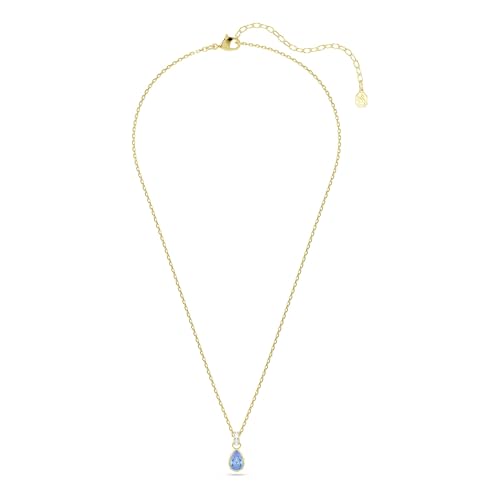 Detalle de Swarovski Chroma Colgante, Talla Pera Azul con Acabado en Oro de 18 Quilates