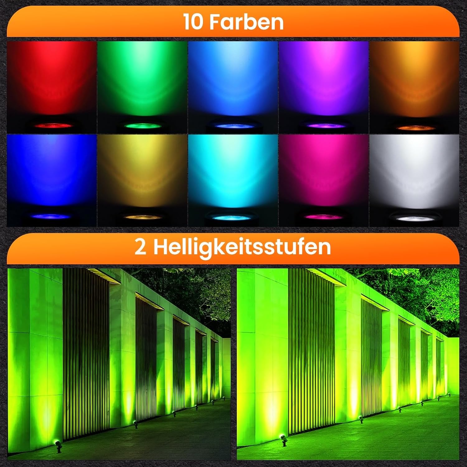 Detalle 2 de MEIKEE SP01RB RGB-tuinspots: set van 8 met afstandsbediening en IP66