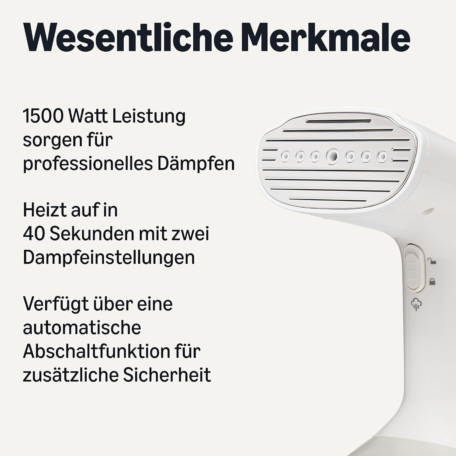 Detalle 2 de Amazon Basics Dampfglätter 1500 W