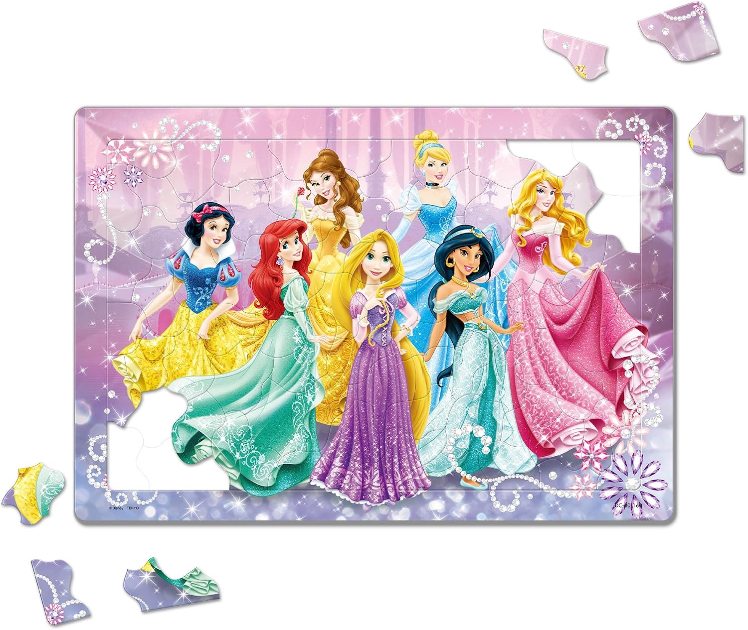 Thumbnail 2 de テンヨー ディズニープリンセス チャイルドパズル ステップアップ3点セットB 55・66・80ピース 抗菌コート・専用カバー付き