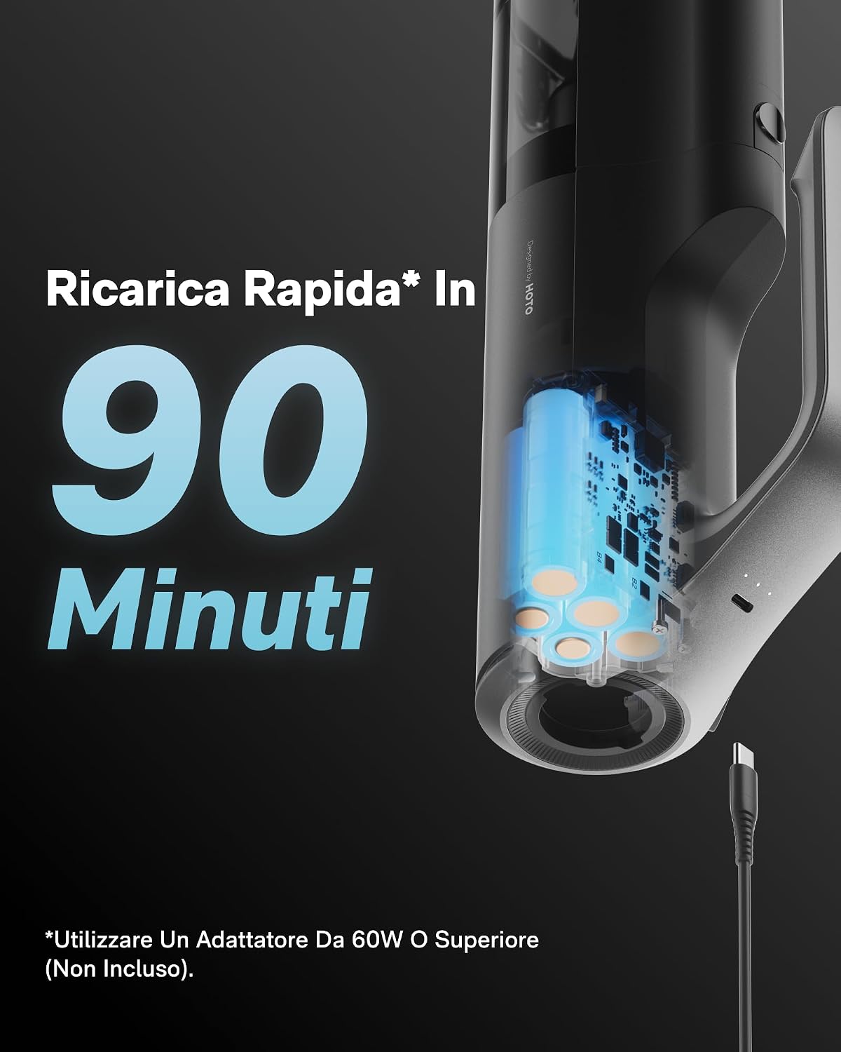 Detalle 2 de HOTO BlowVac Aspirapolvere auto 23.000 Pa