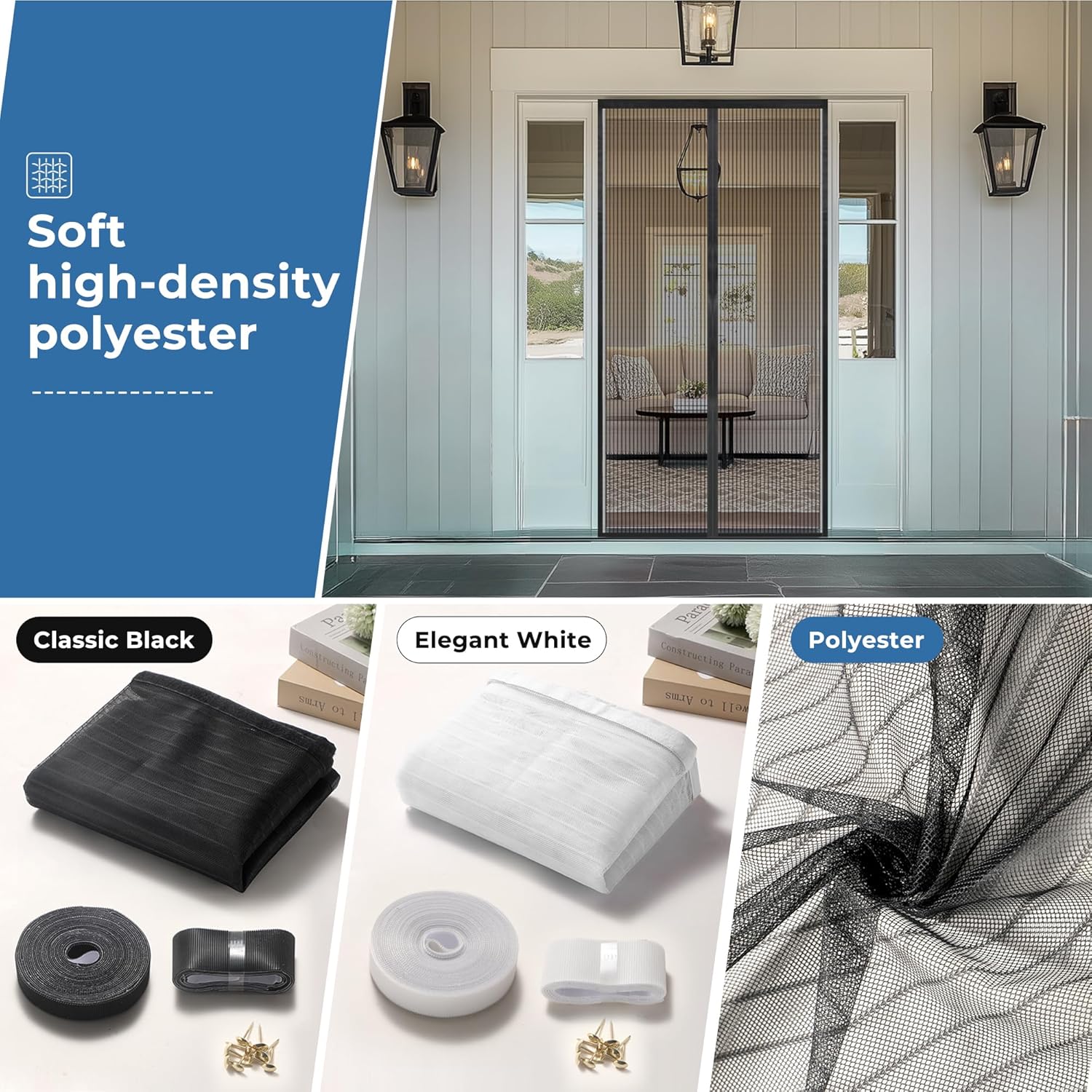 Thumbnail 4 de LUYANXY Zanzariera magnetica 160x250 cm – protezione efficace e facile da montare per porte e finestre