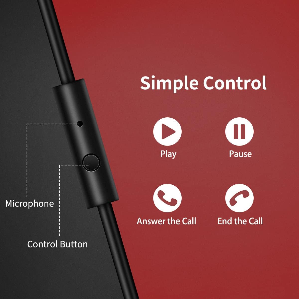 Detalle de OneOdio A71 Wired Studio Headphones, 40 mm Drivers, Foldable Red Design