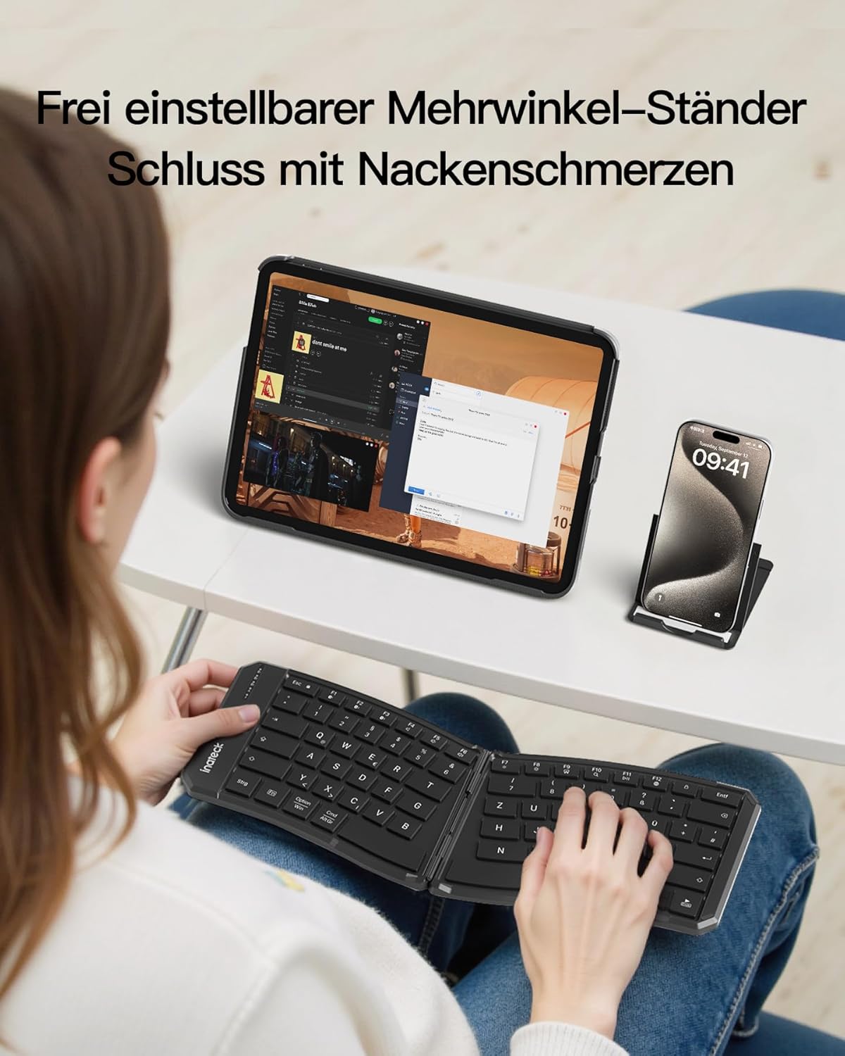 Thumbnail 5 de Inateck Nomad Ergo N0131 faltbare QWERTZ Tastatur 262 g