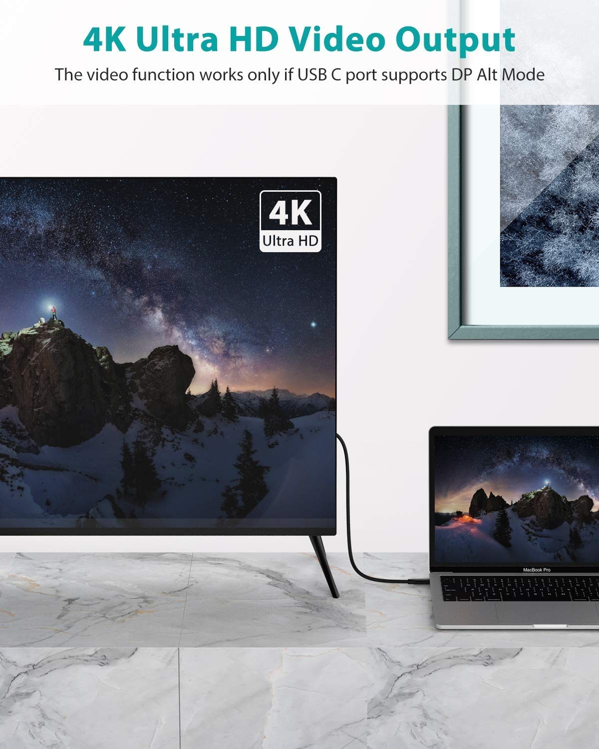 Thumbnail 3 de NIMASO USB-C 3.1 Gen 2 Cable (10Gbps) with 100W PD Fast Charging and 4K@60Hz Video Output (10FT)