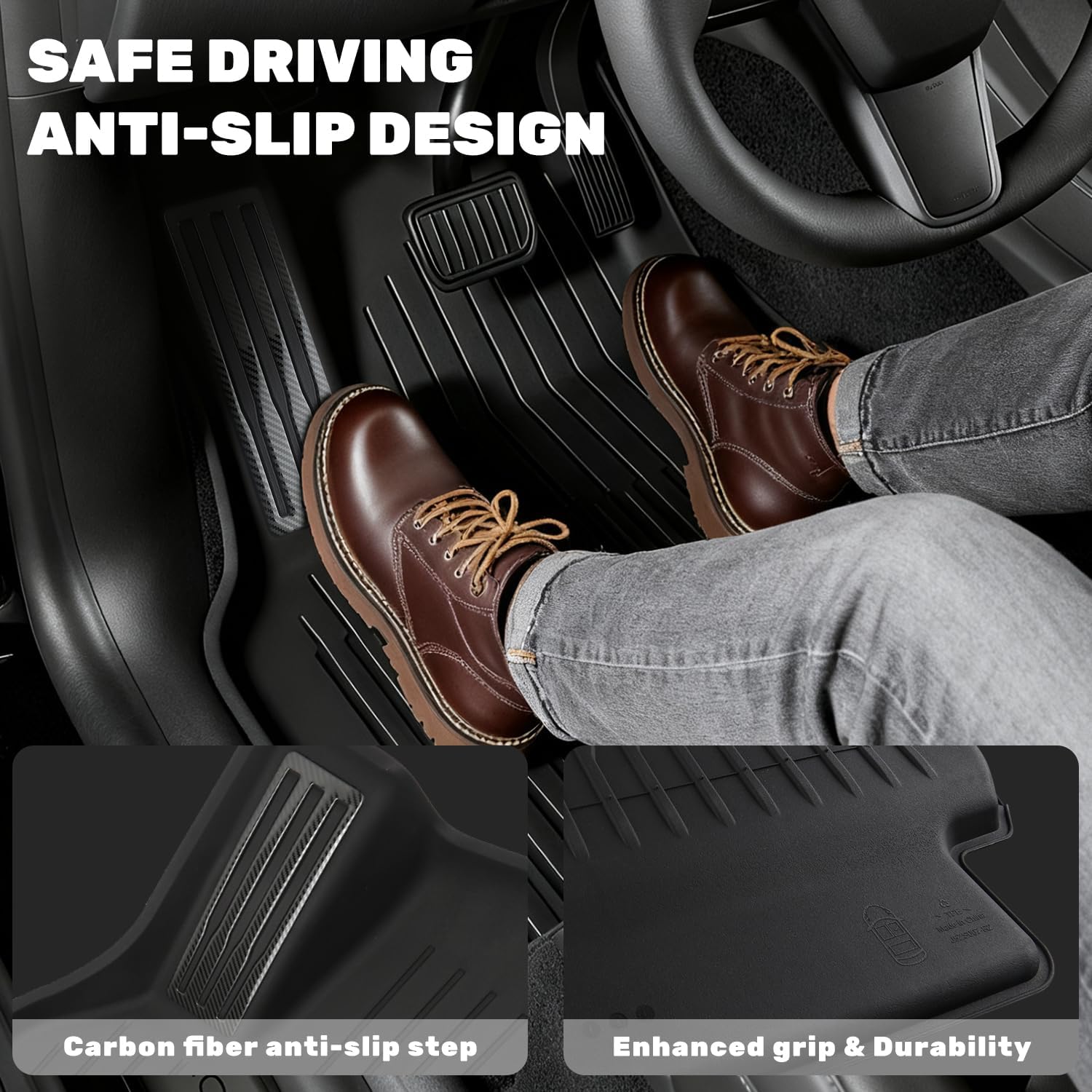 Thumbnail 3 de WUTGHUI TPE Floor Mats (Model Y Juniper) All-Weather Full Set — 7-piece