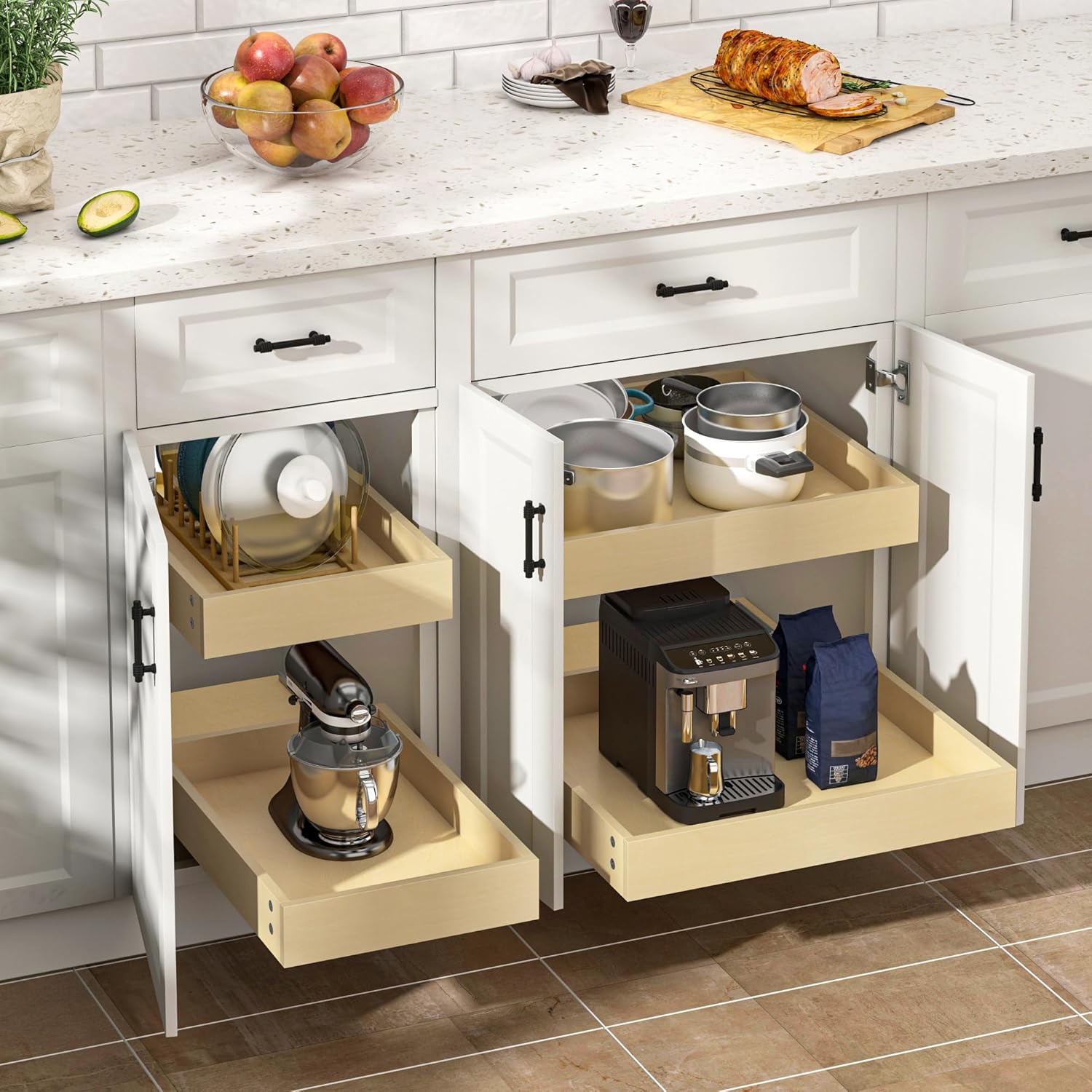 Thumbnail 1 de WelFurGeer Heavy-Duty Plywood Pull-Out Cabinet Drawers (23" W x 22" D) with Soft-Close Slides