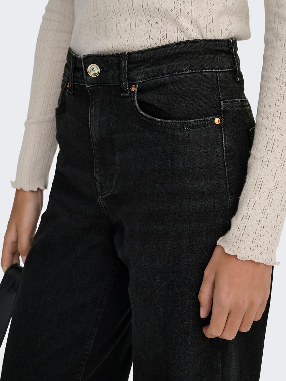 Detalle de ONLY Jeans mit weitem Bein ONLMADISON Hohe Taille – Damenjeans