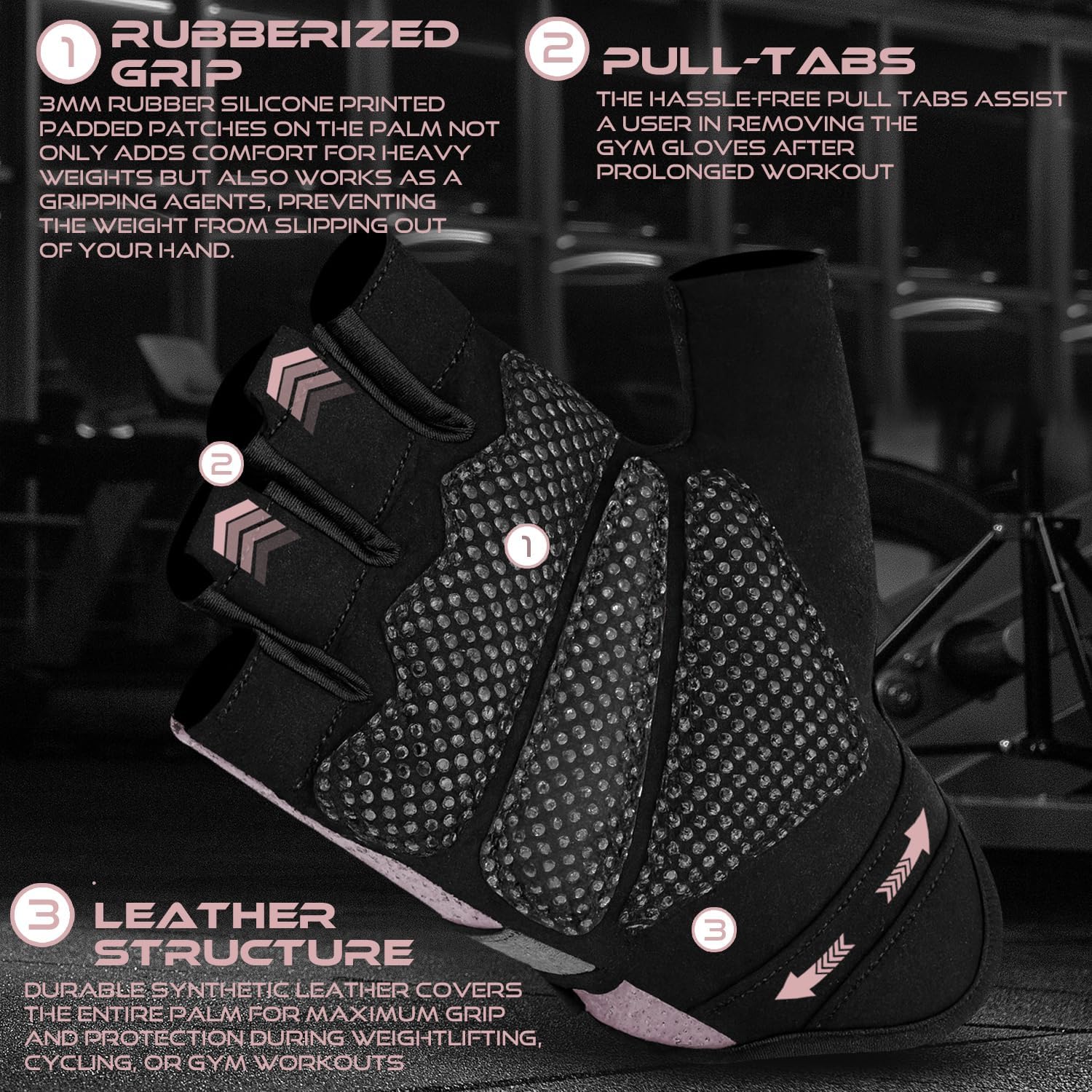 Thumbnail 2 de BEAST RAGE Workout Gloves with Mesh Back