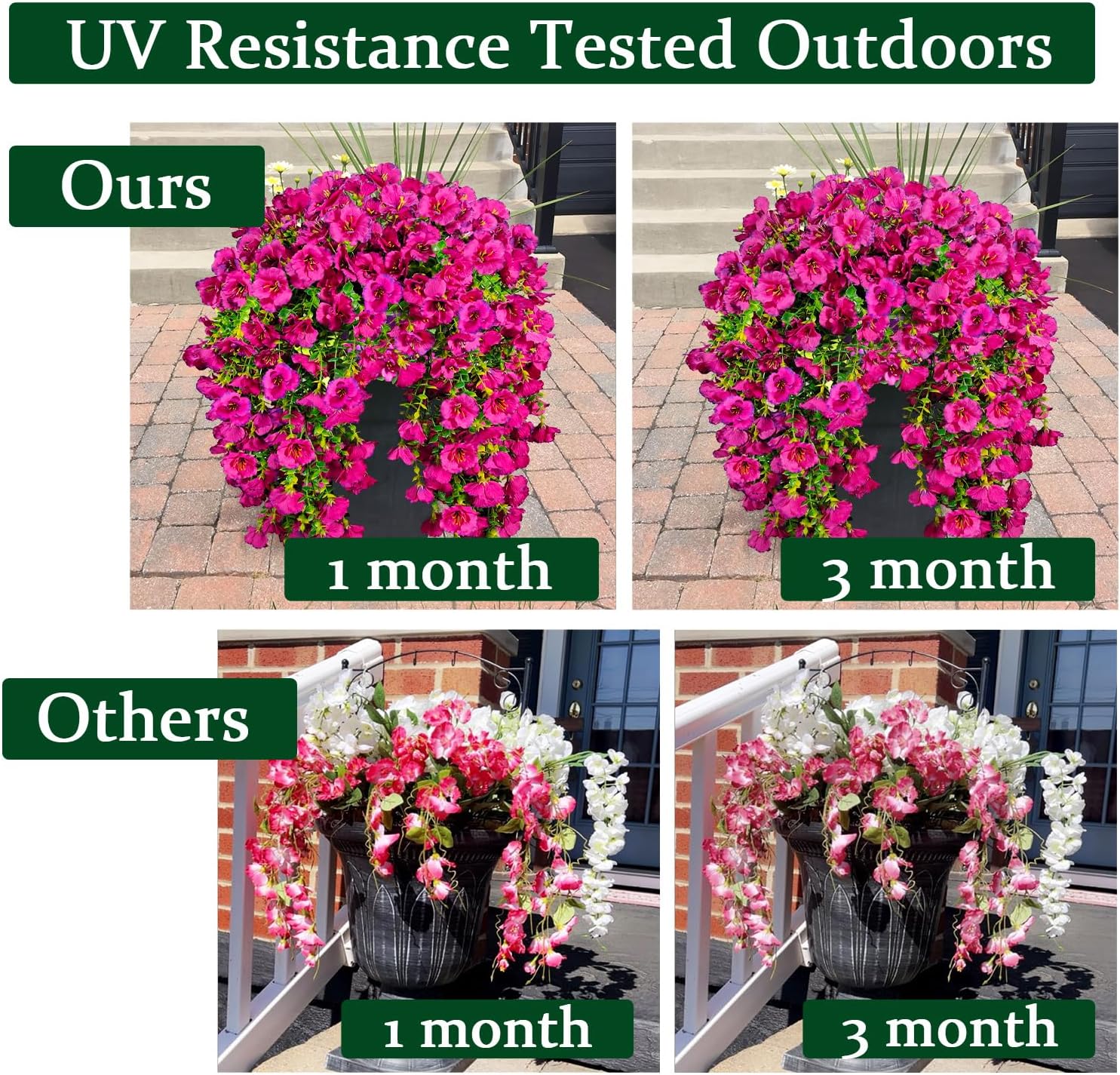 Detalle 2 de YILIUFA Artificial Hanging Hibiscus Flowers (2 pcs) for Outdoors