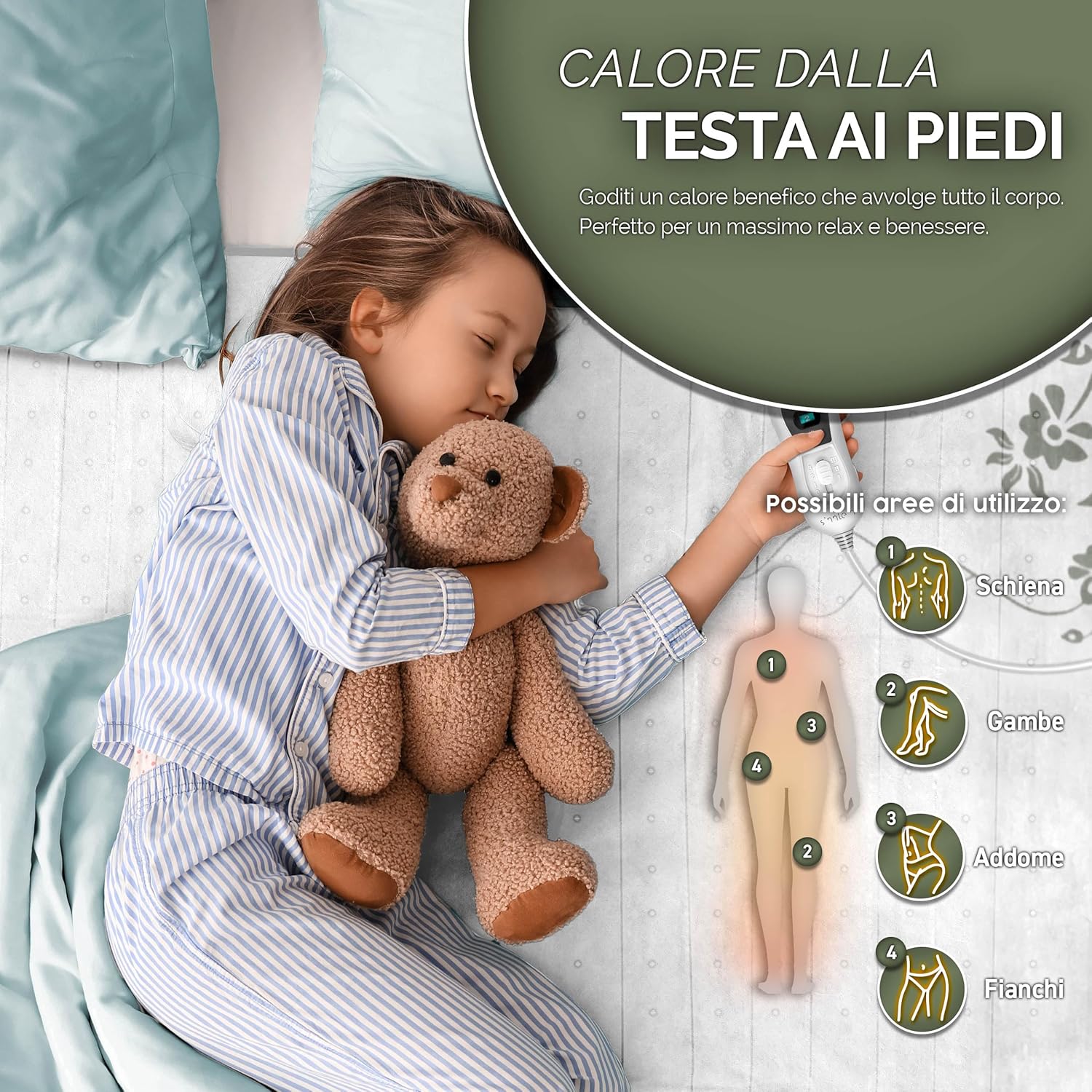 Thumbnail 6 de sinnlein Sottocoperta Elettrica Termica 160 x 140 cm con 2 Zone Termiche e Spegnimento Automatico