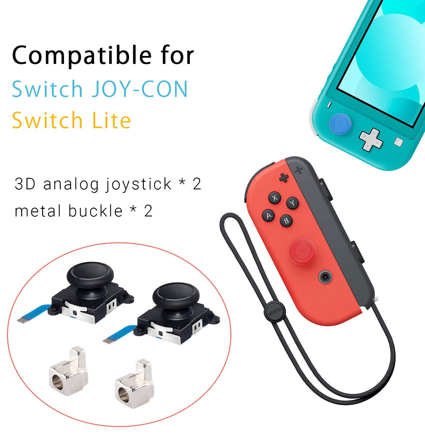 Detalle de LONANDY 2 Pack Joycon Joysticks Replacement Kit for Nintendo Switch, Switch Lite & Switch OLED
