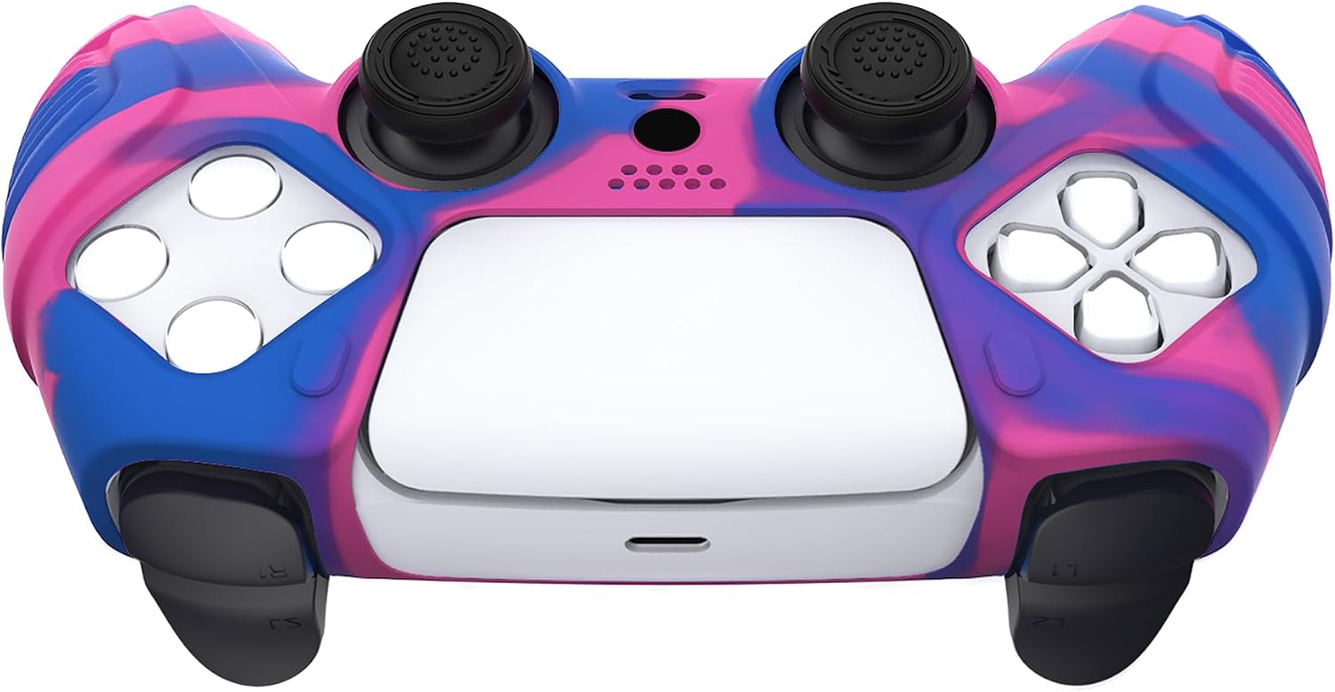 Thumbnail 6 de PlayVital Raging Warrior Edition PS5 Controller Case Cover – Pink, Purple & Blue