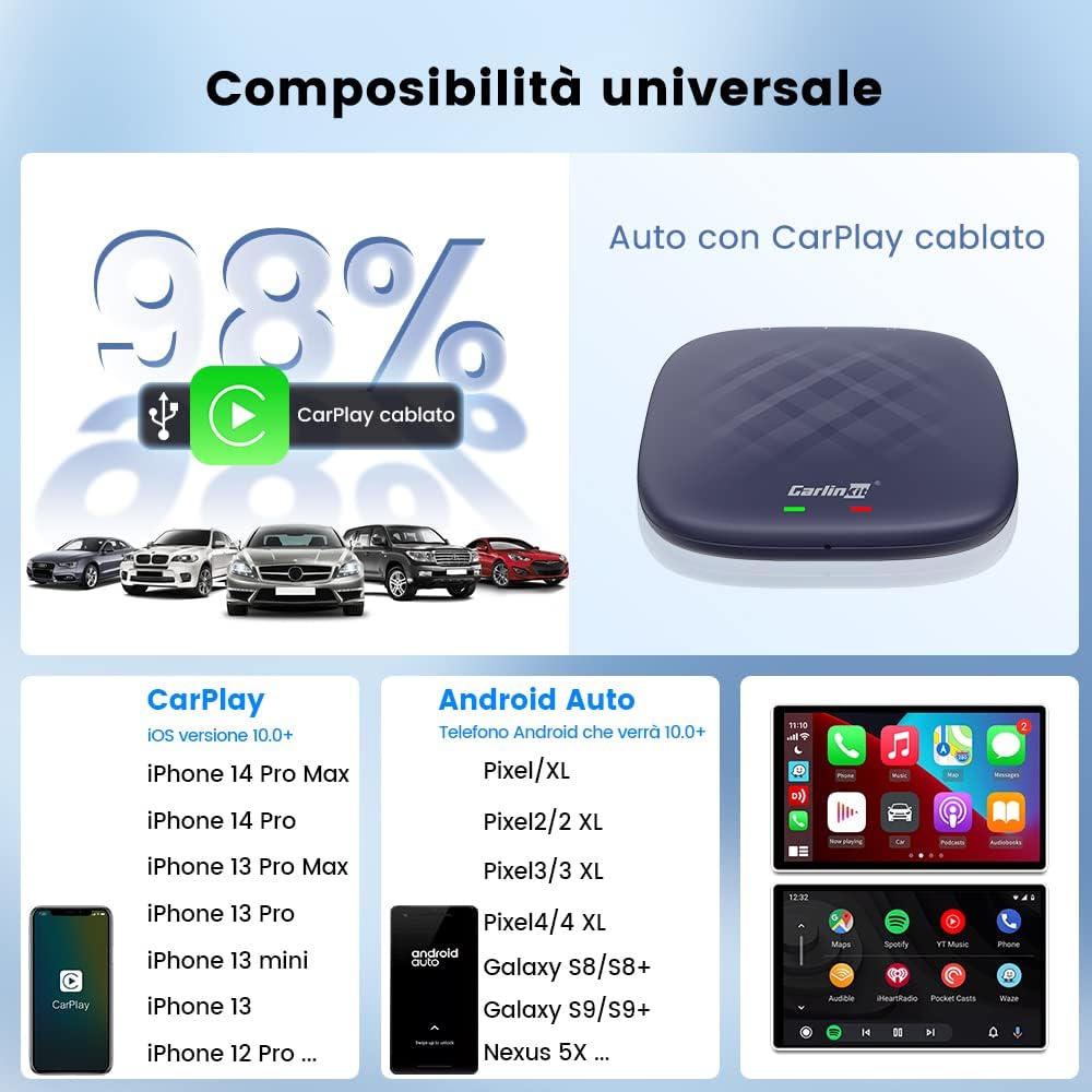 Thumbnail 2 de Carlinkit CarlinKit 2026 AIBOX Plus: adattatore Wireless CarPlay/Android Auto con Android integrato (8 GB + 128 GB)