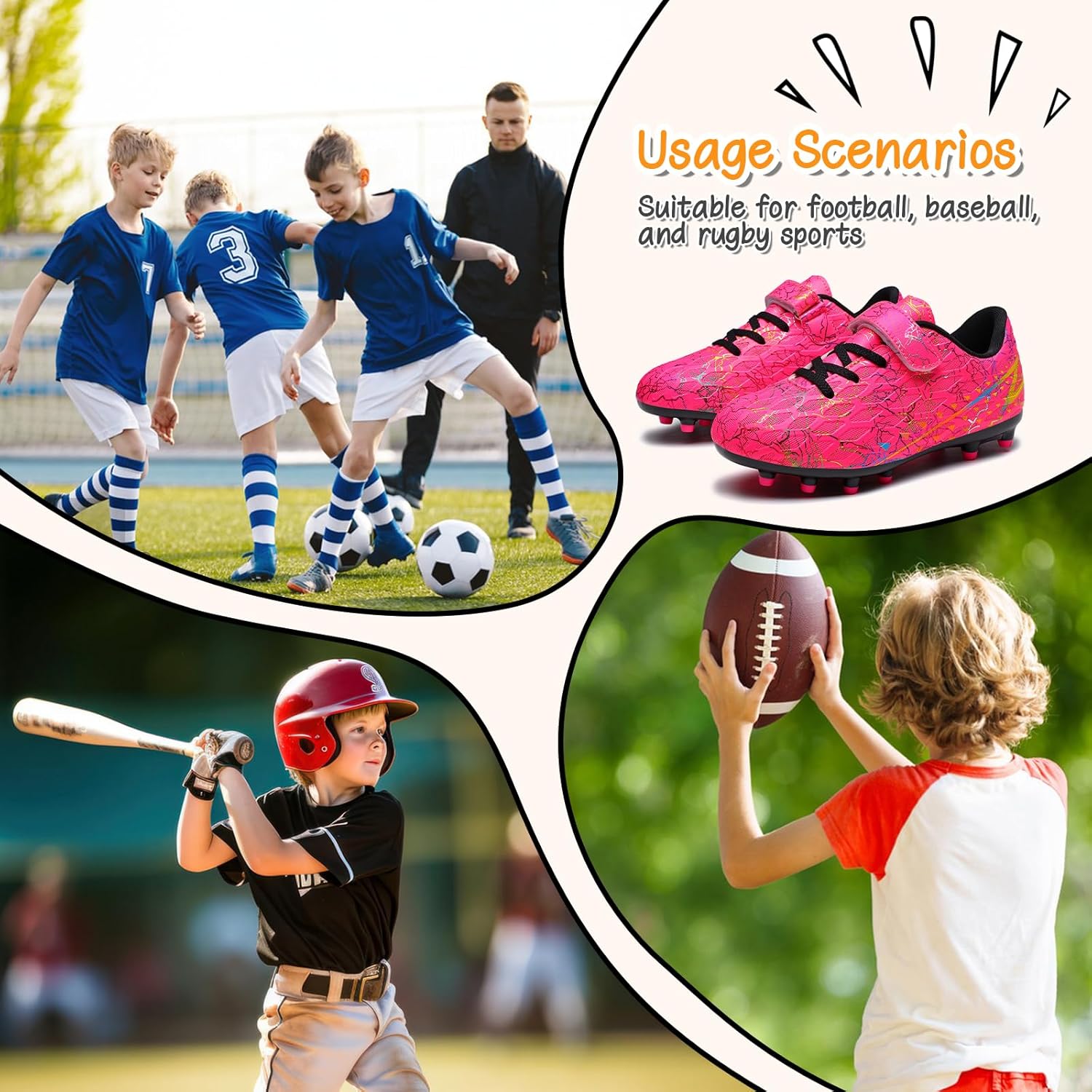 Thumbnail 6 de Boys Football Boots Shoes for Kids and Teens – FG/AG Soccer Training Shoes