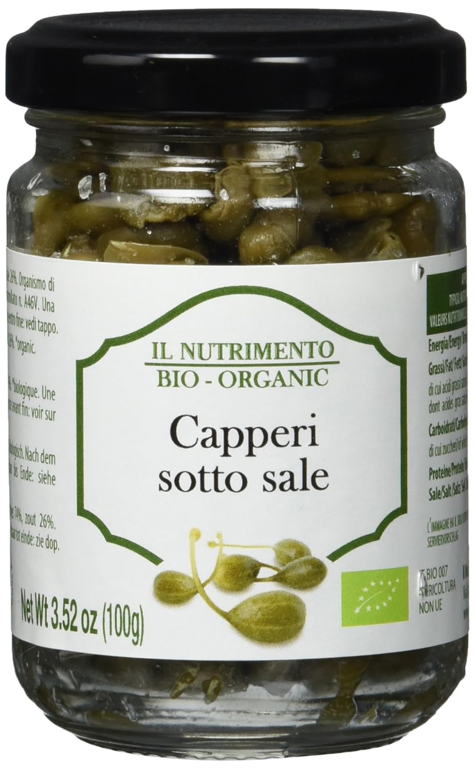 Detalle de IL NUTRIMENTO Kapern in Meersalz – Handgeerntet, Bio & vegan – 6 x 100 g