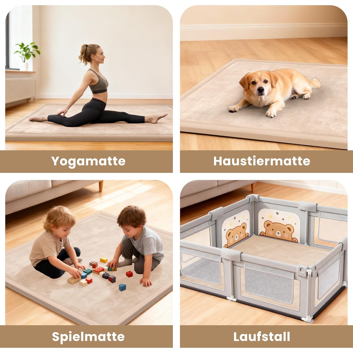 Thumbnail 5 de ACOMOPACK Baby Krabbelmatte 150x200x3,5 cm – große Spielmatte mit Schaumfüllung & rutschfester Unterseite